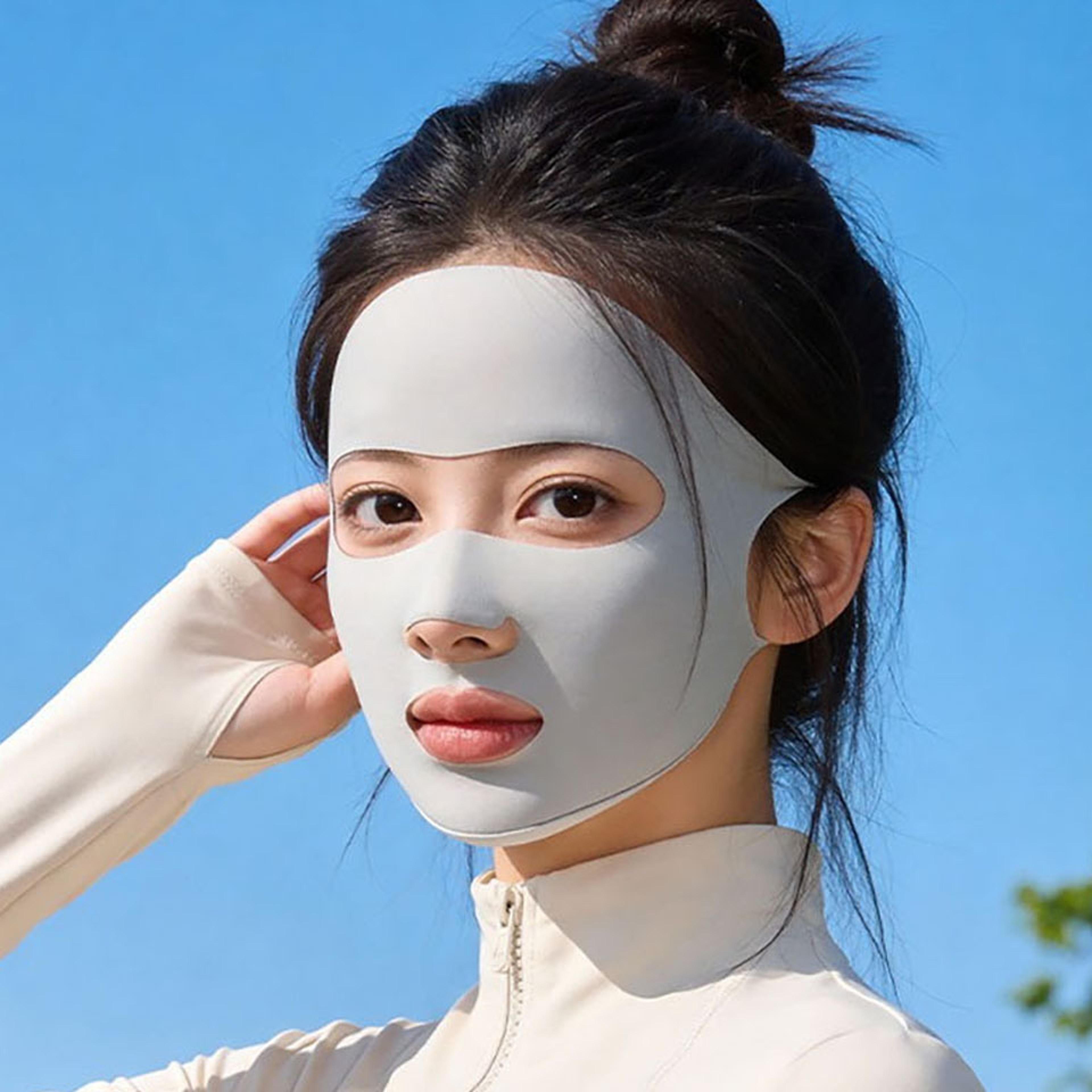 uv shield ice silk full face mask for cycling, golf & outdoor sun protection