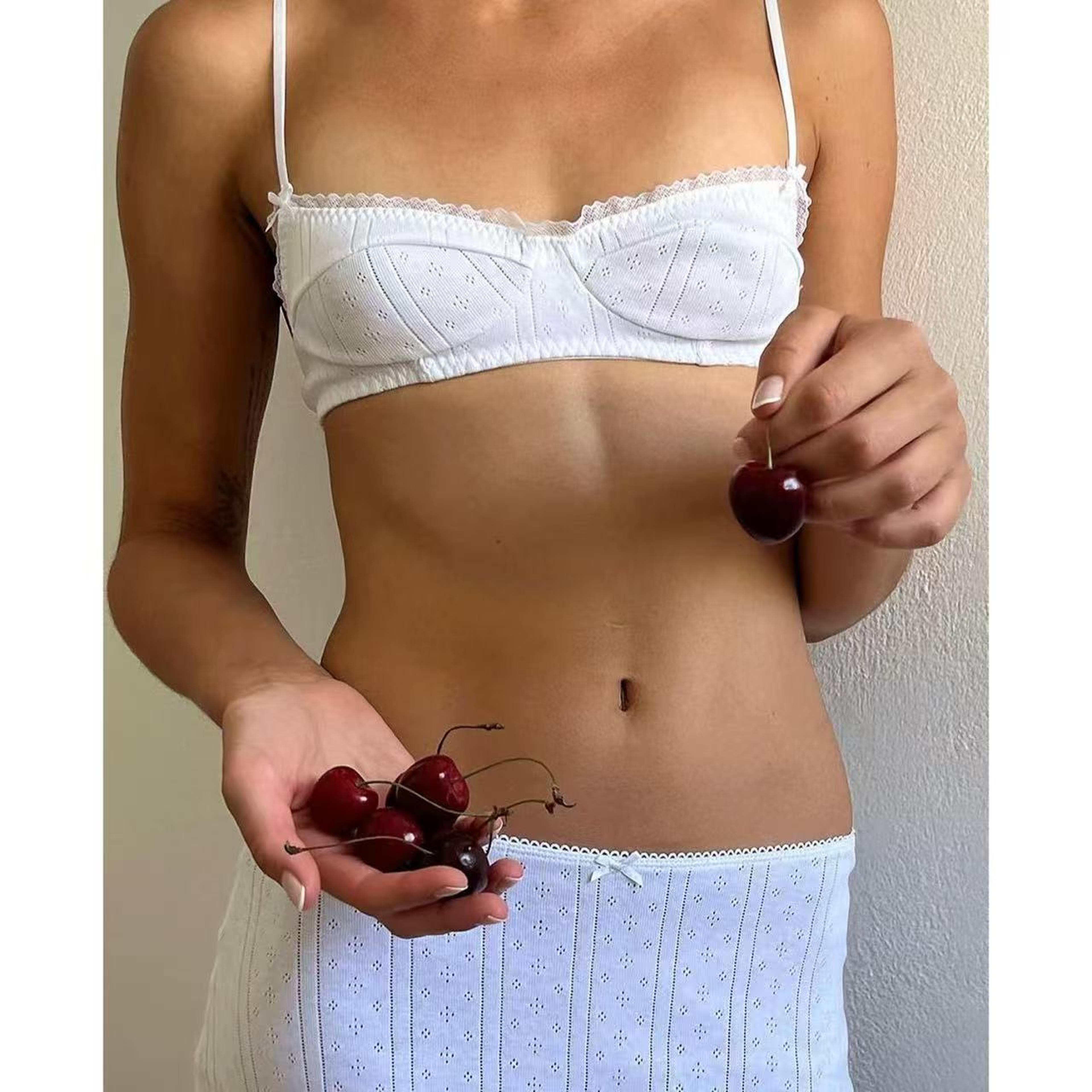 vintage lace strappy wireless bra for women comfort fit bralette