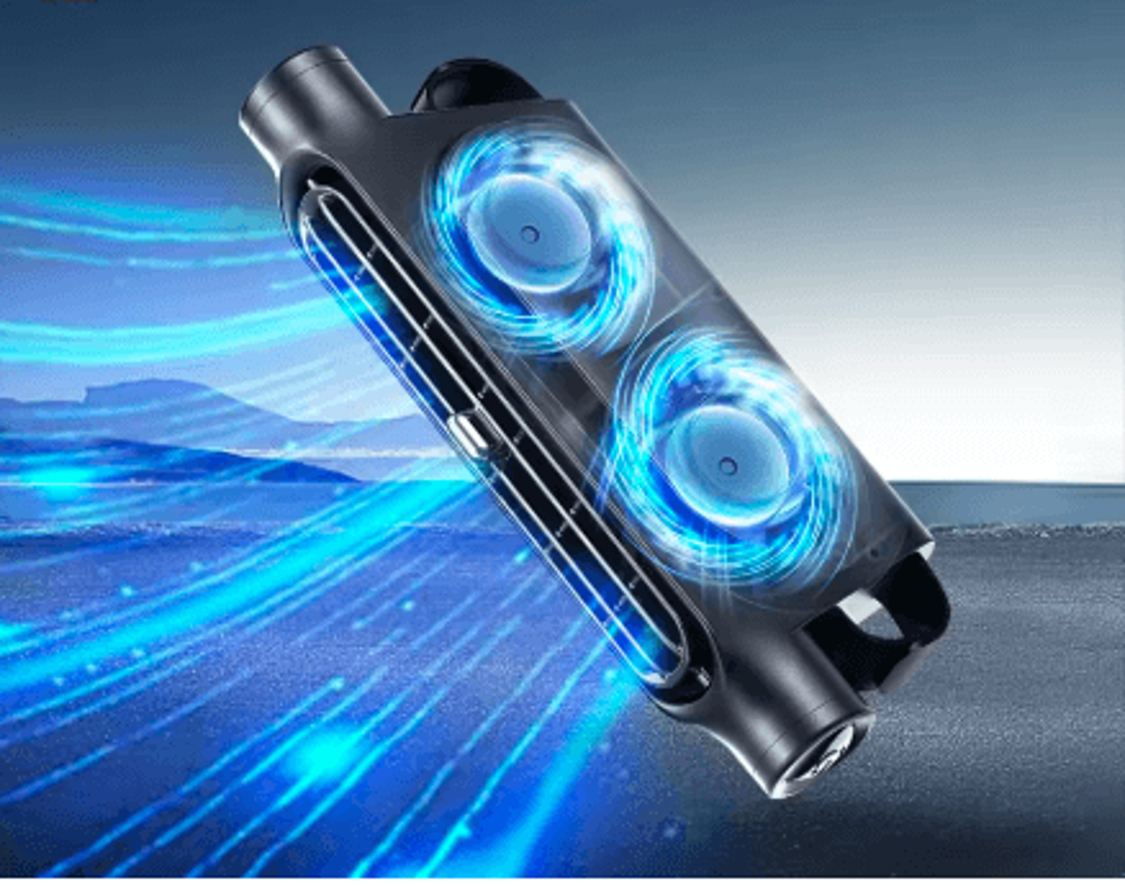dual head car seat cooling fan usb rechargeable rotating summer airflow cooler