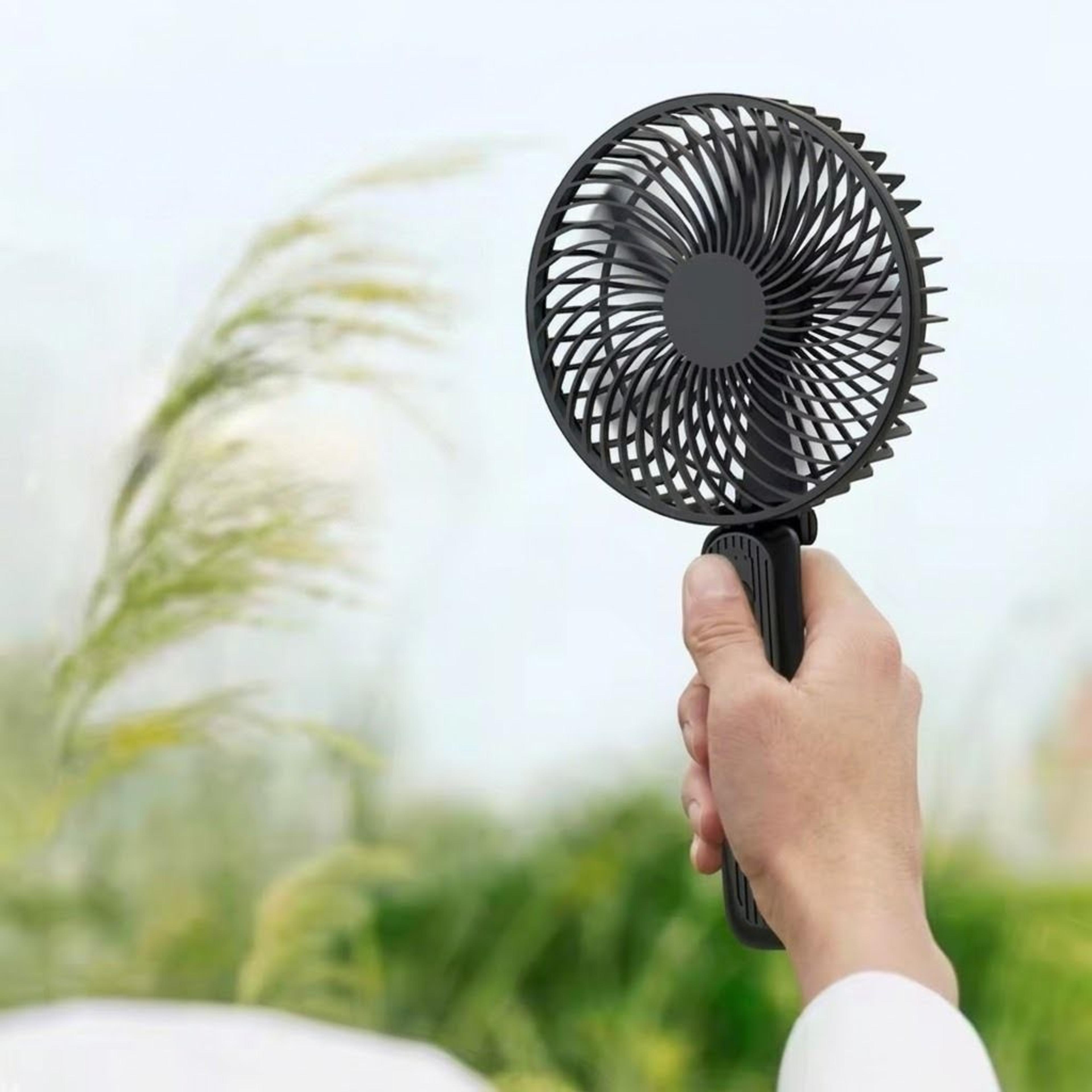 portable rechargeable handheld fan with speed cooling for travel, office & outdoor use