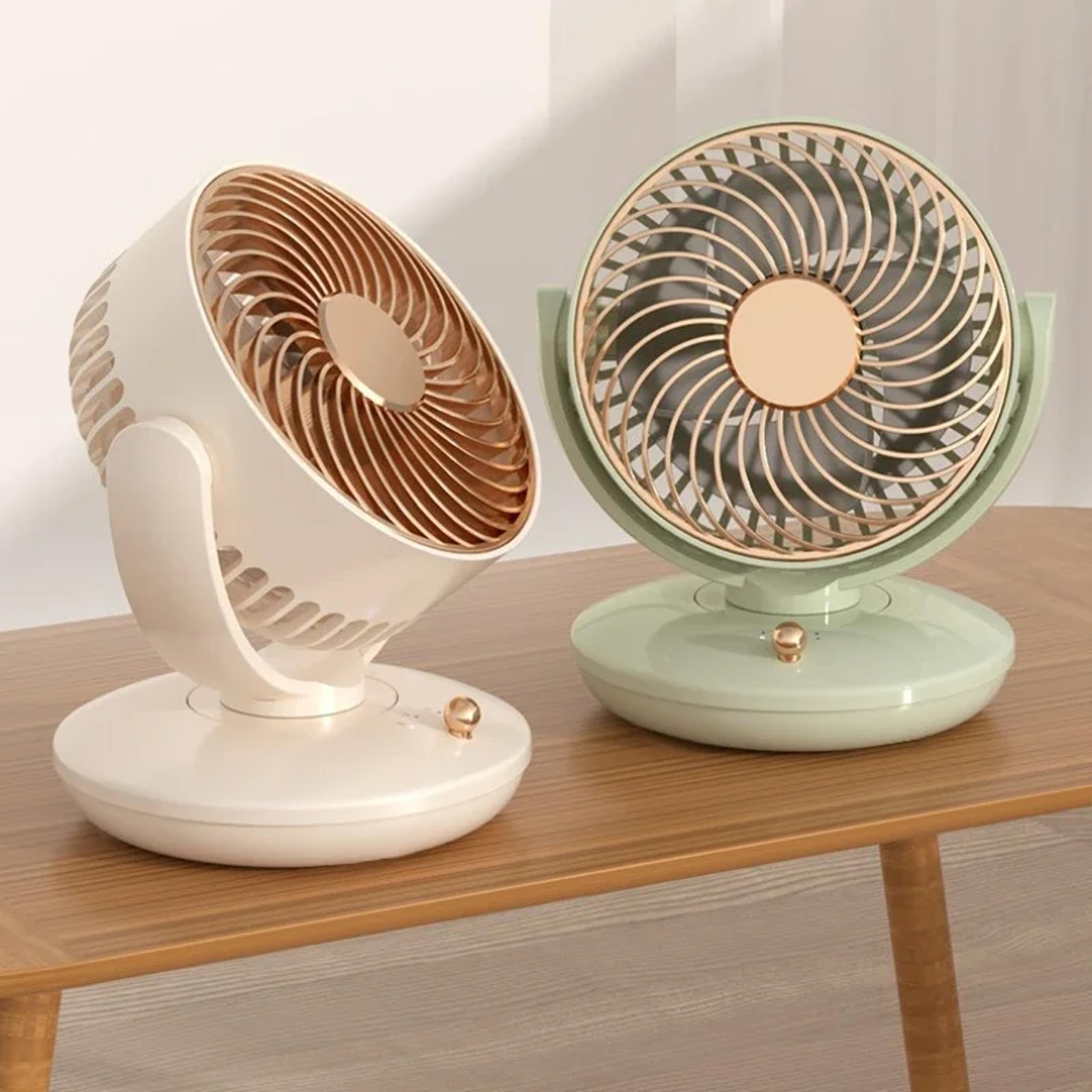 coolbreeze usb desk fan with oscillation and 3 speed personal air cooling