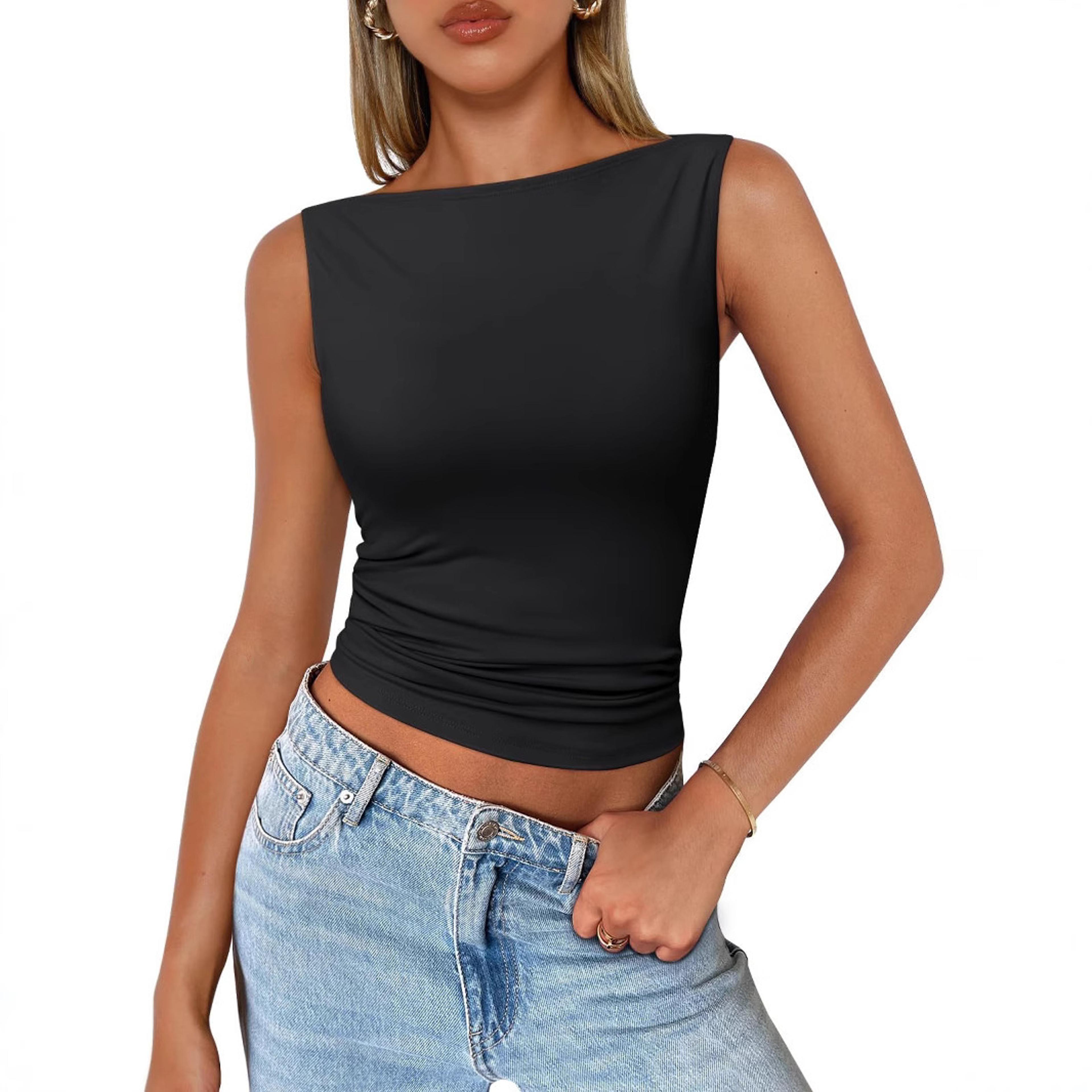 slim fit sleeveless tank top for women casual summer going out vest