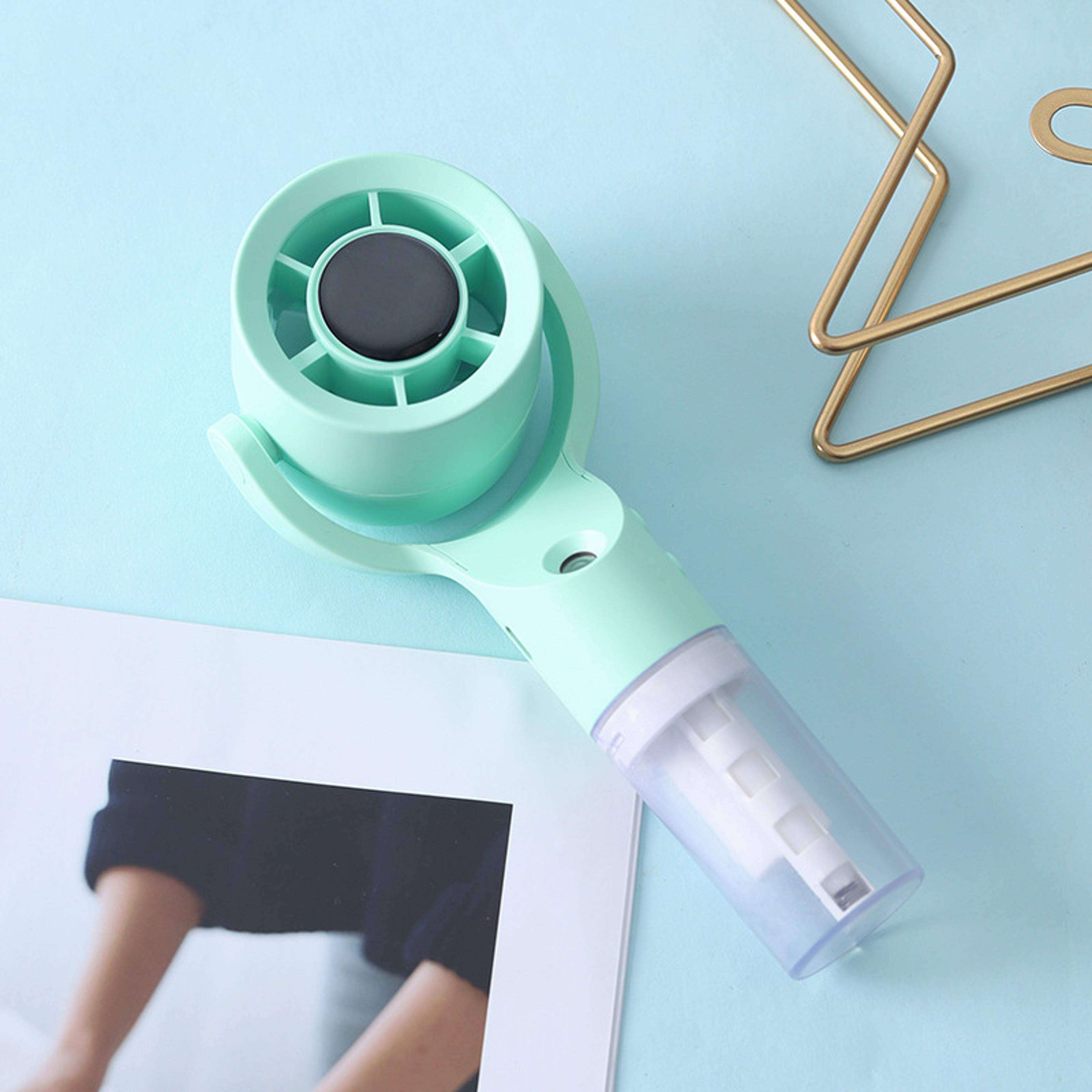 portable handheld mist fan with cooling spray rechargeable mini cooling fan for outdoor summer comfort