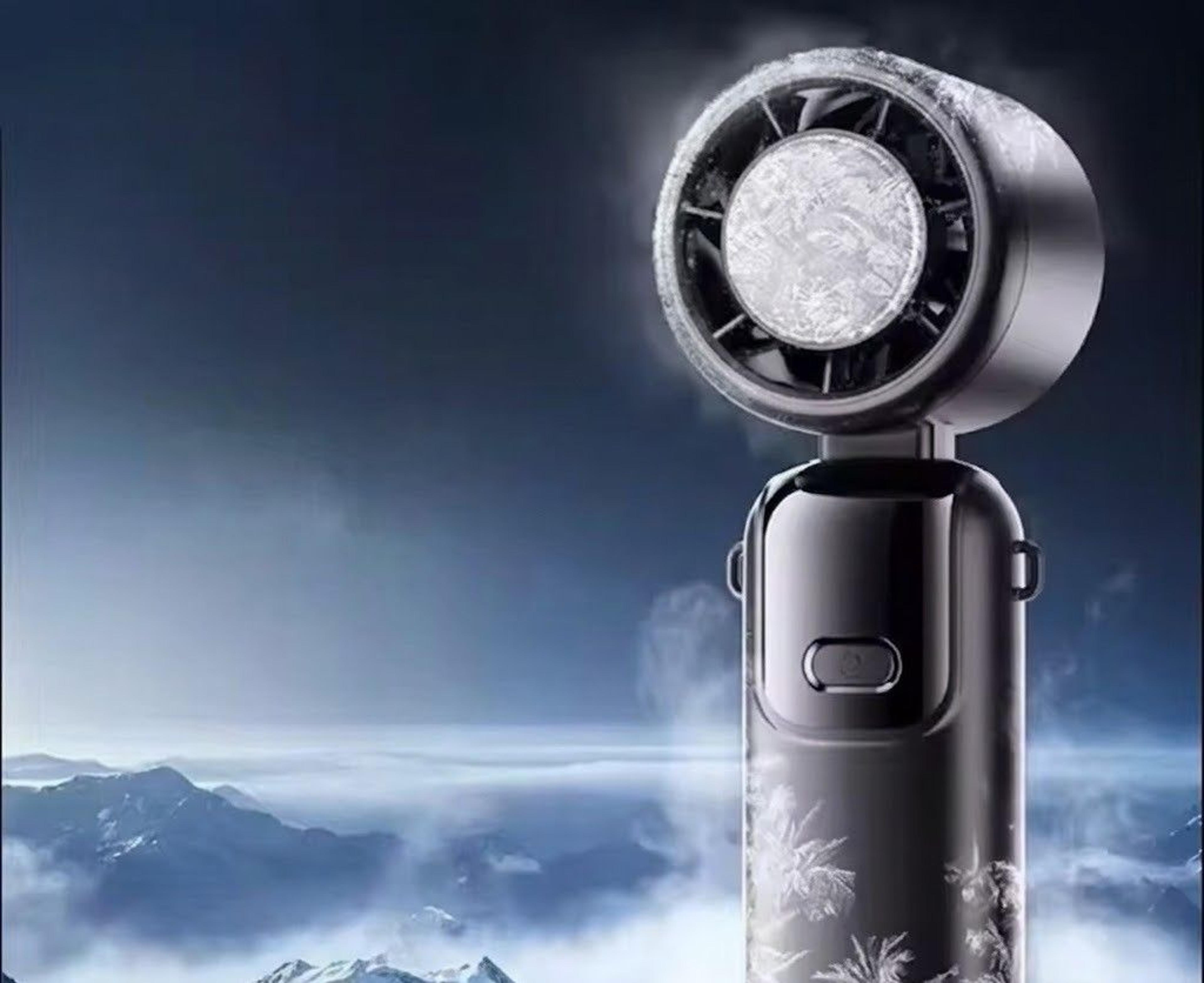 portable handheld turbo cooling fan with ice cooling plate and usb rechargeable design