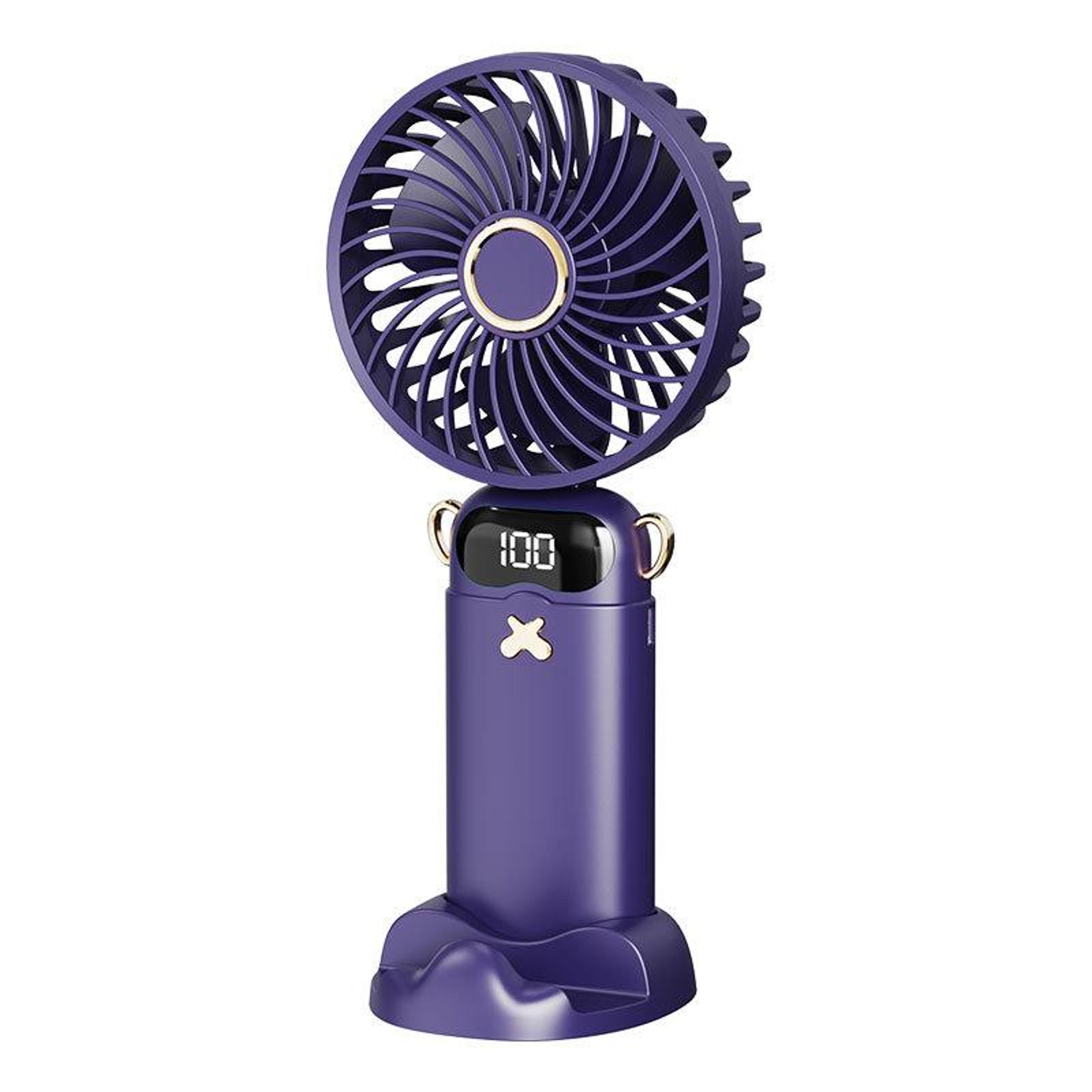 portable handheld fan with usb rechargeable fan and digital display