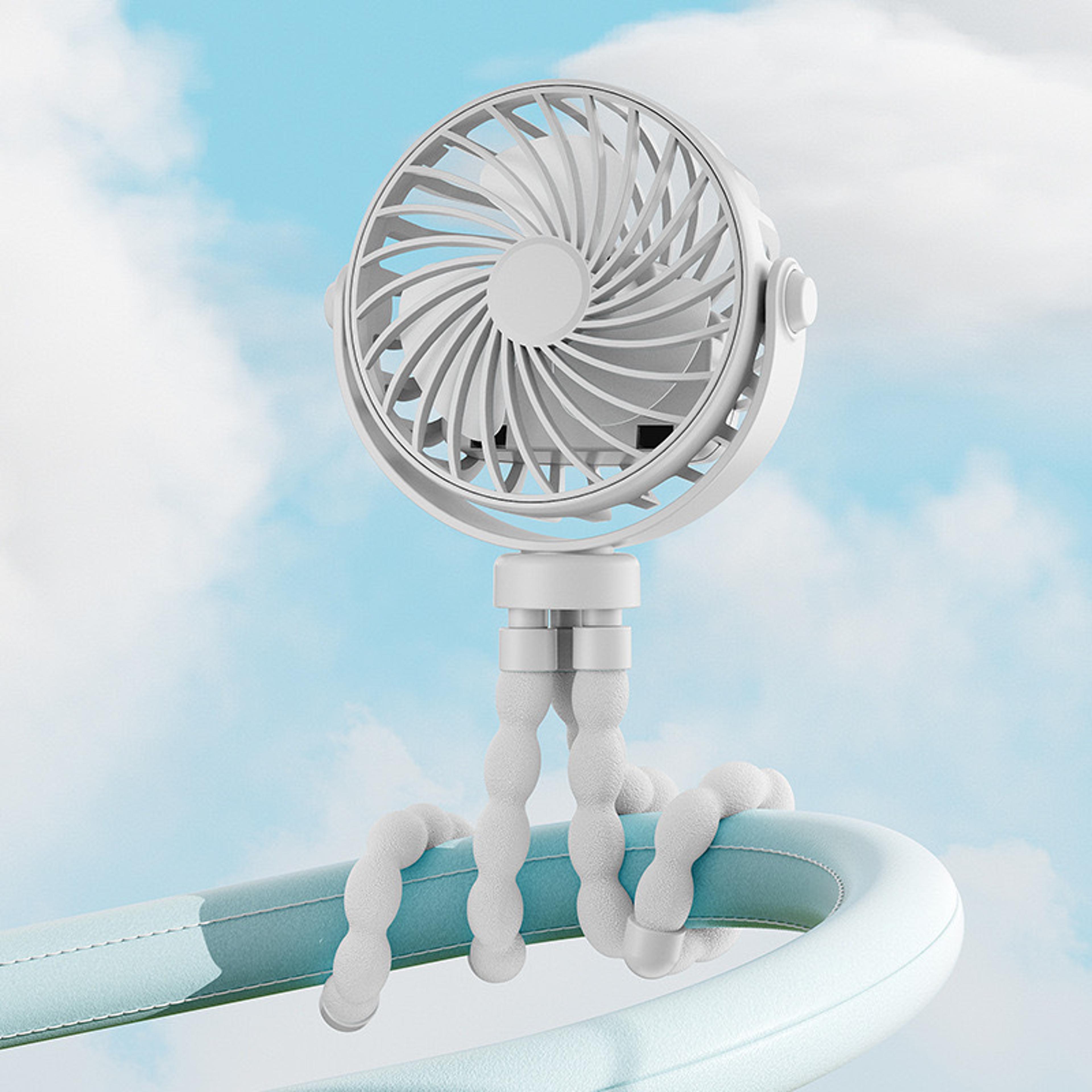 stroller fan portable mini rechargeable cooling fan with flexible tripod
