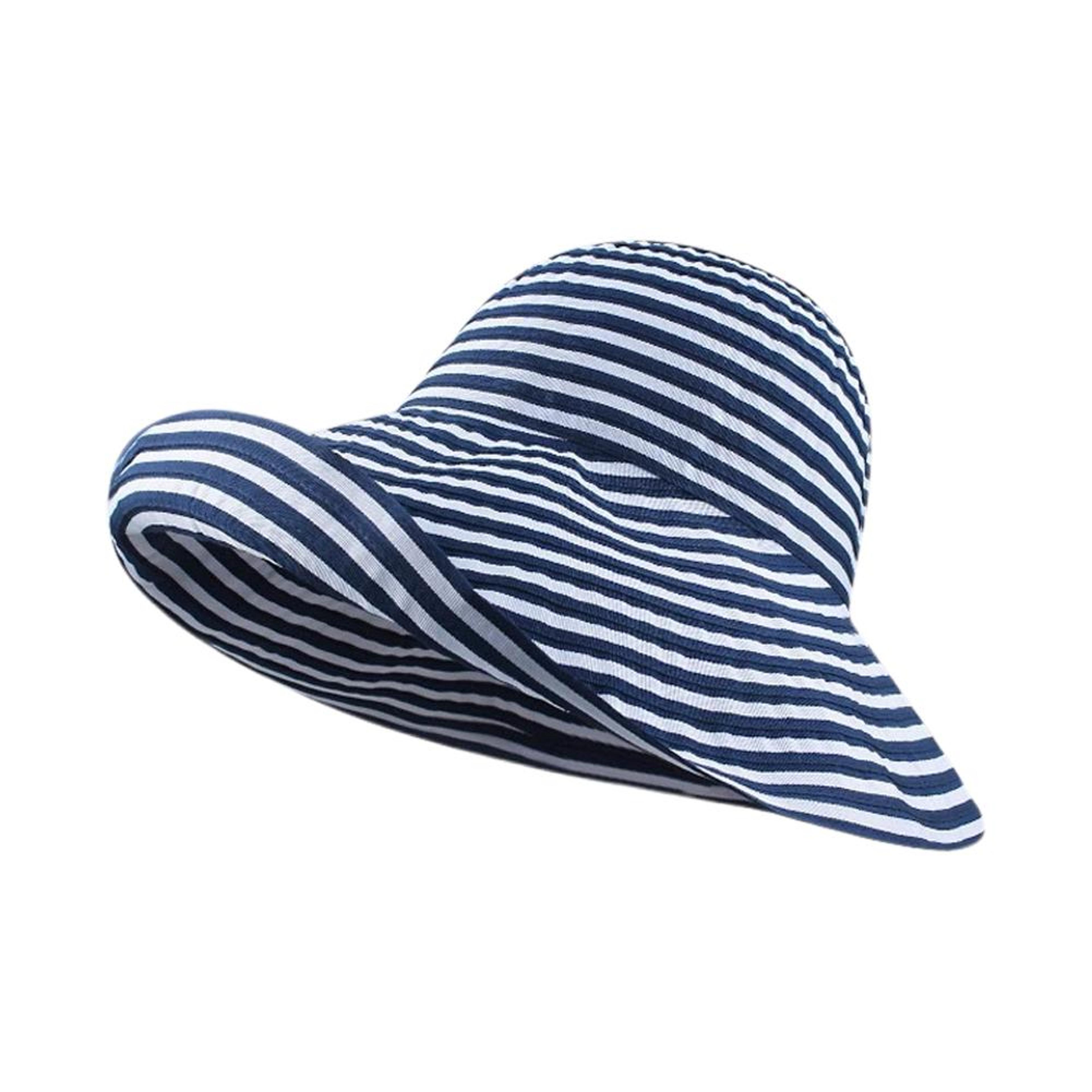 retro women's sun hat wide brim foldable bucket hat with uv protection