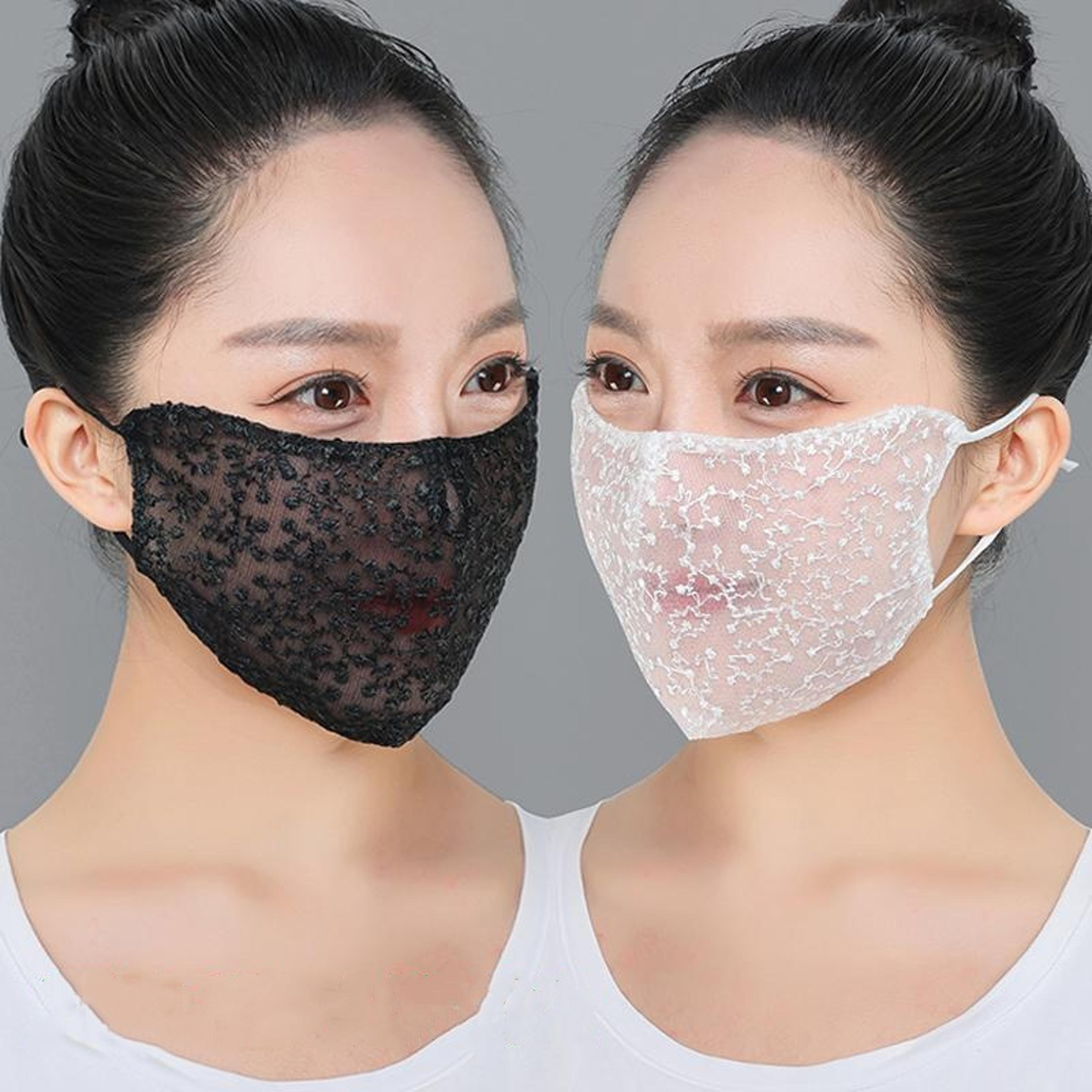 elegant lace face mask reusable breathable cosplay & masquerade mask for parties and outdoor wear
