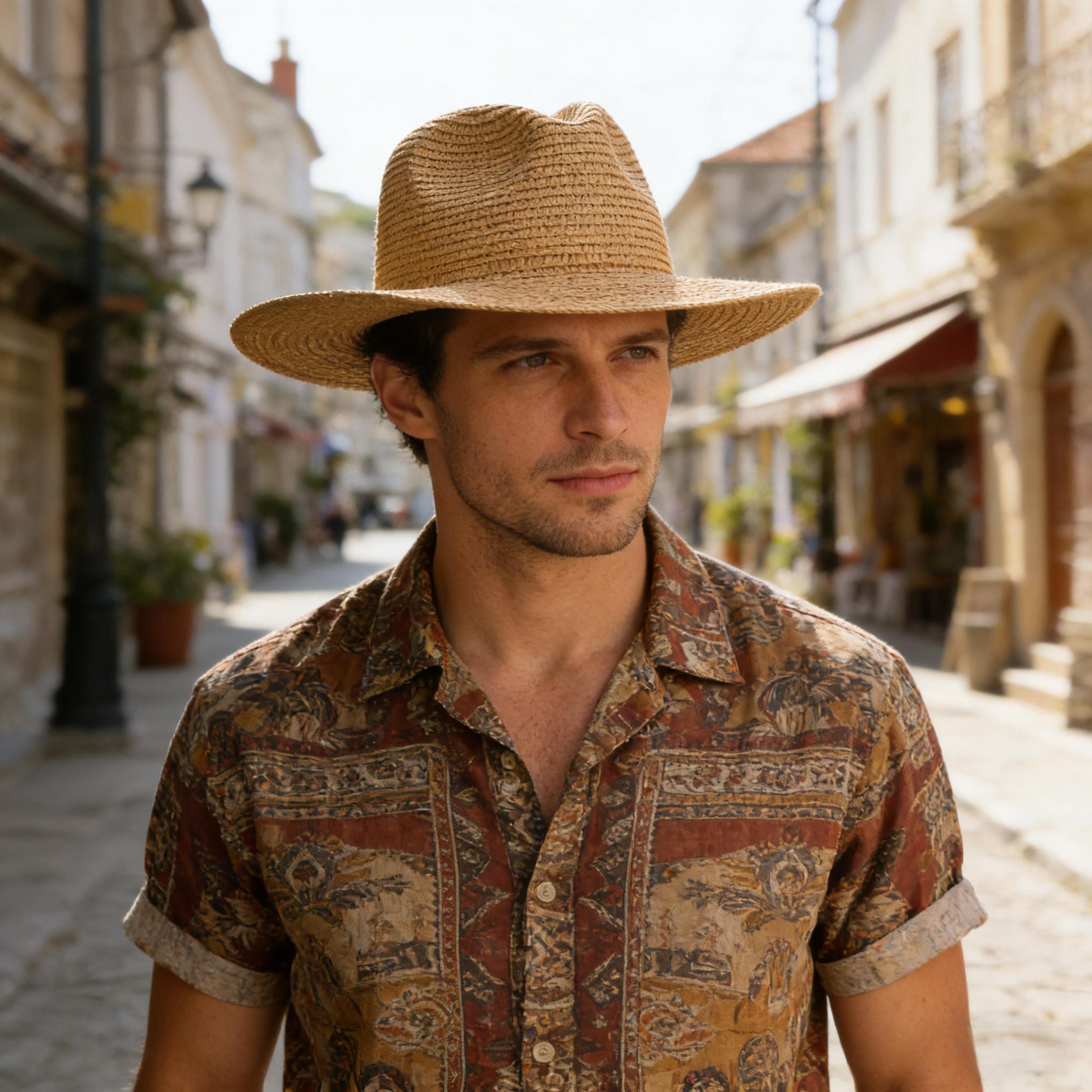 foldable straw panama hat wide brim beach sun hat for women & men