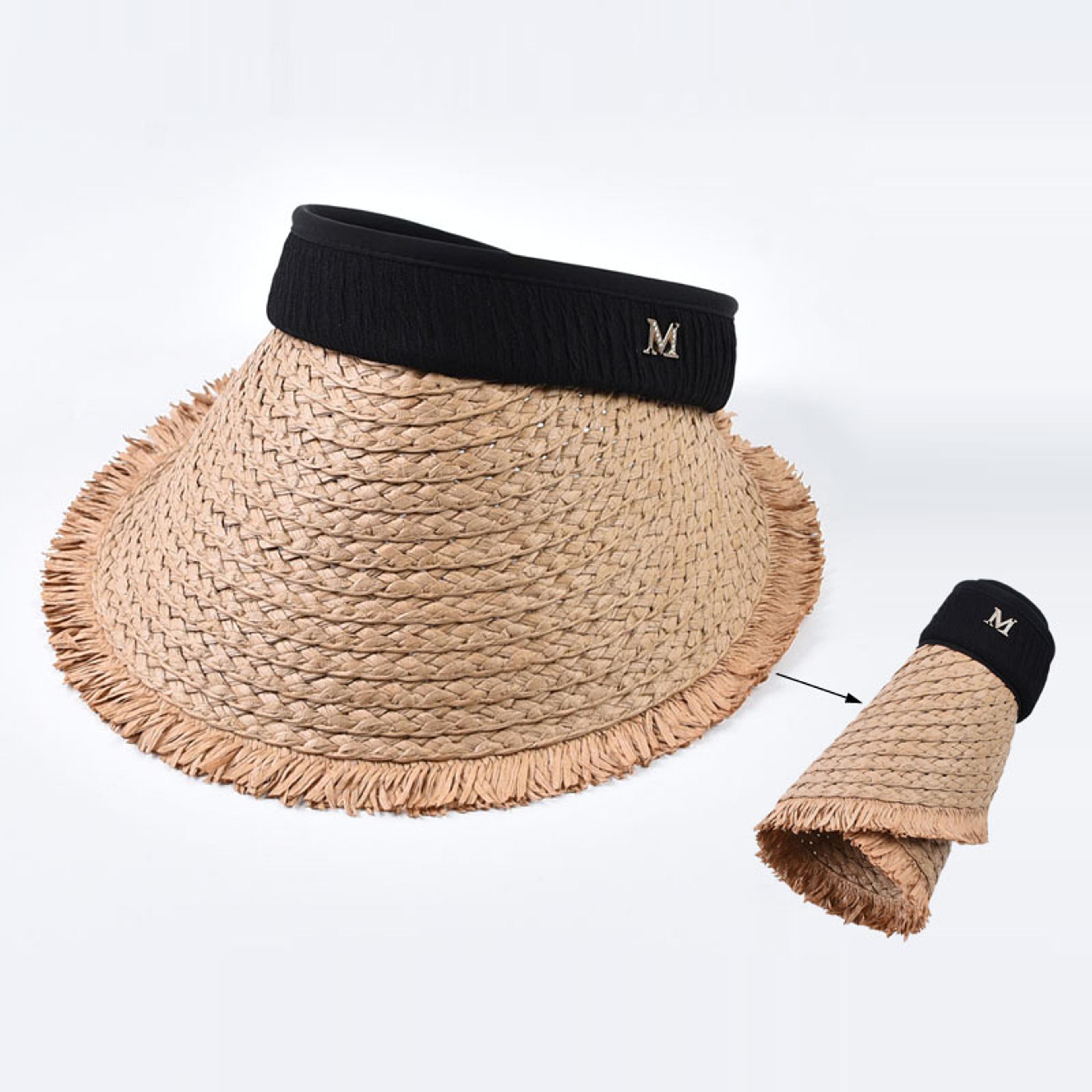 elegant foldable sun visor hat for women with wide brim straw hat uv protection