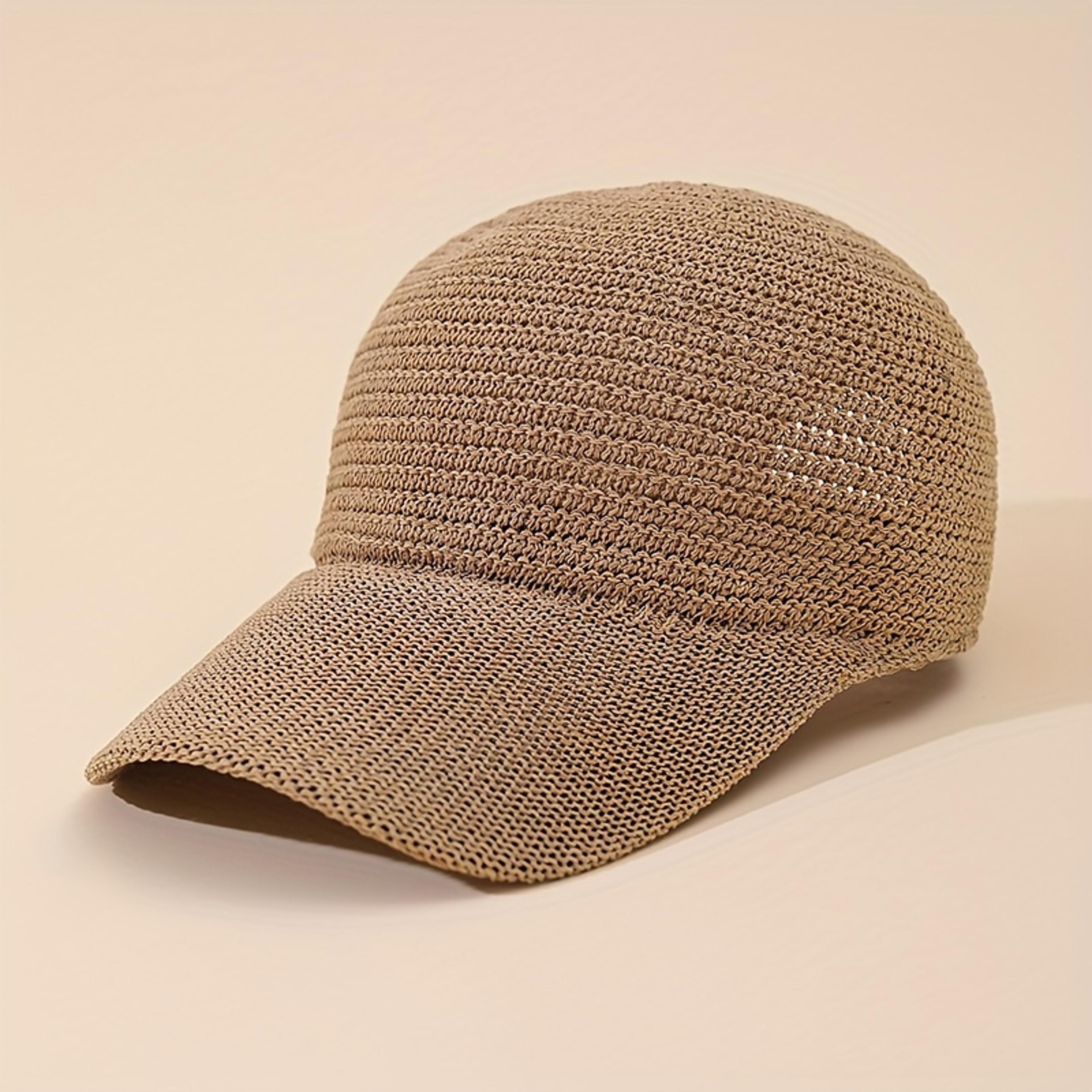 linen baseball cap breathable knit adjustable summer duckbill cap
