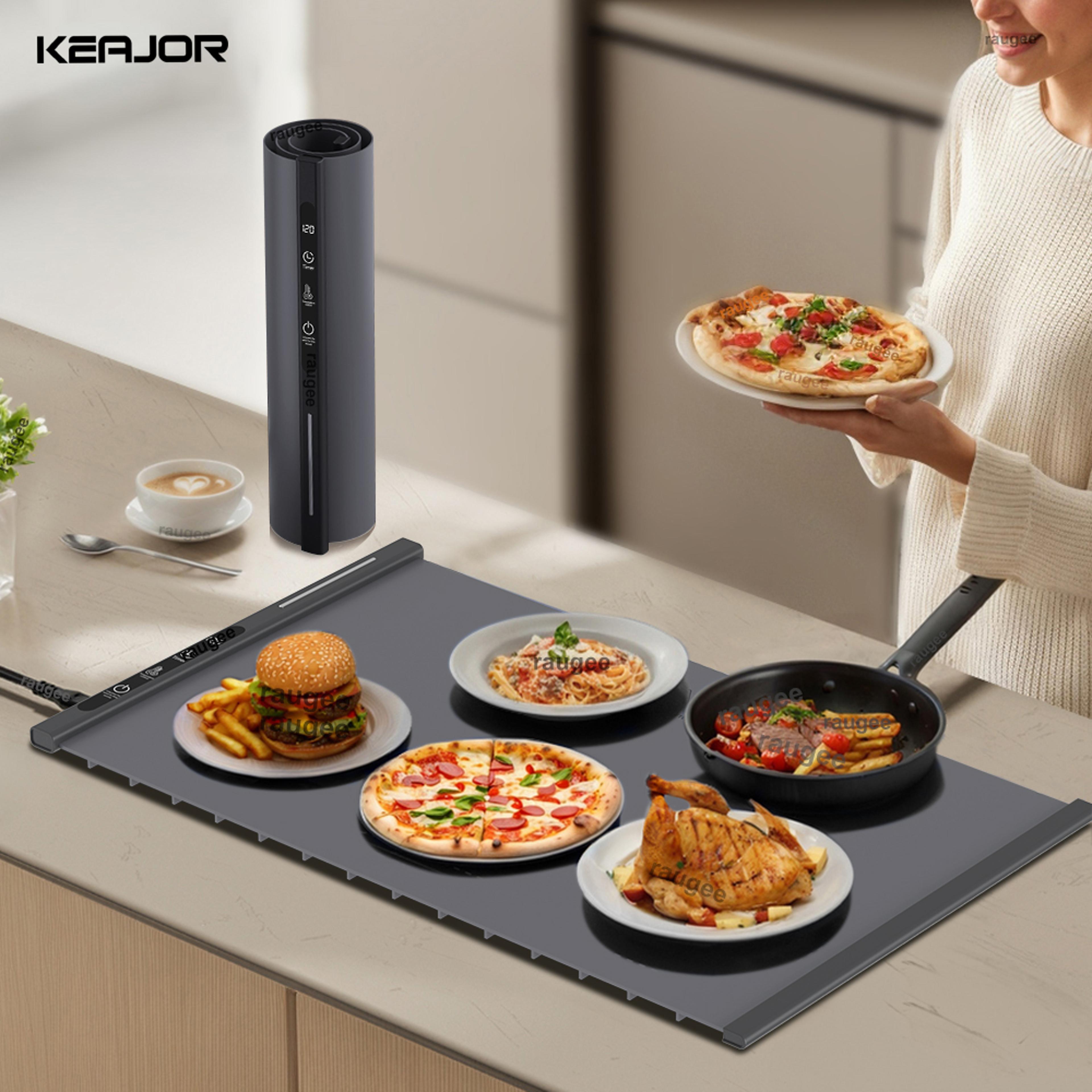 electric food warming tray, 8 tem setting foldable food warmer mat, full surface heating plate