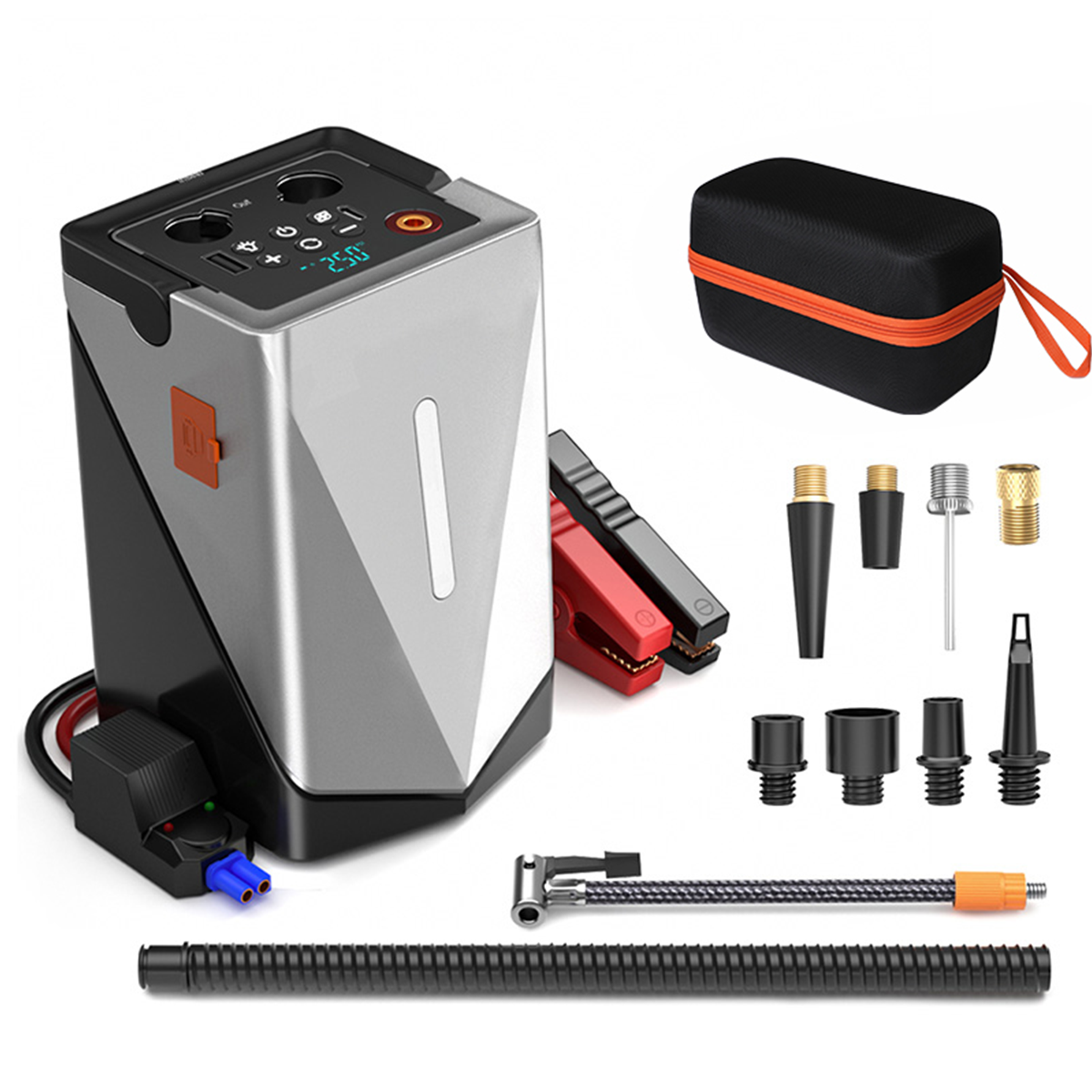 auto supercharger battery charger jumper box peak with fast charger
