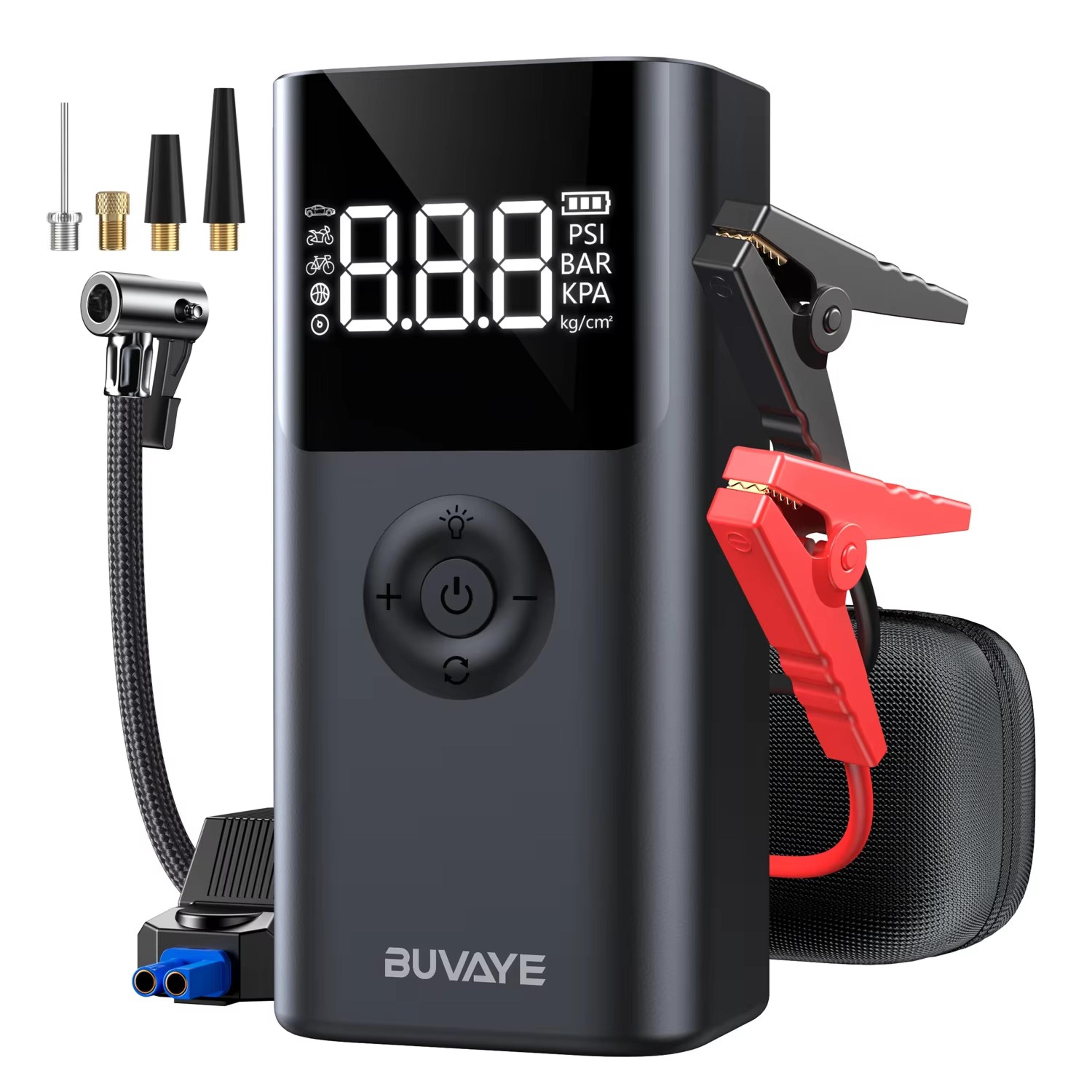 car jump starter powerbank, 150psi air pump, battery booster for 8.0l gasoline, diesel engines