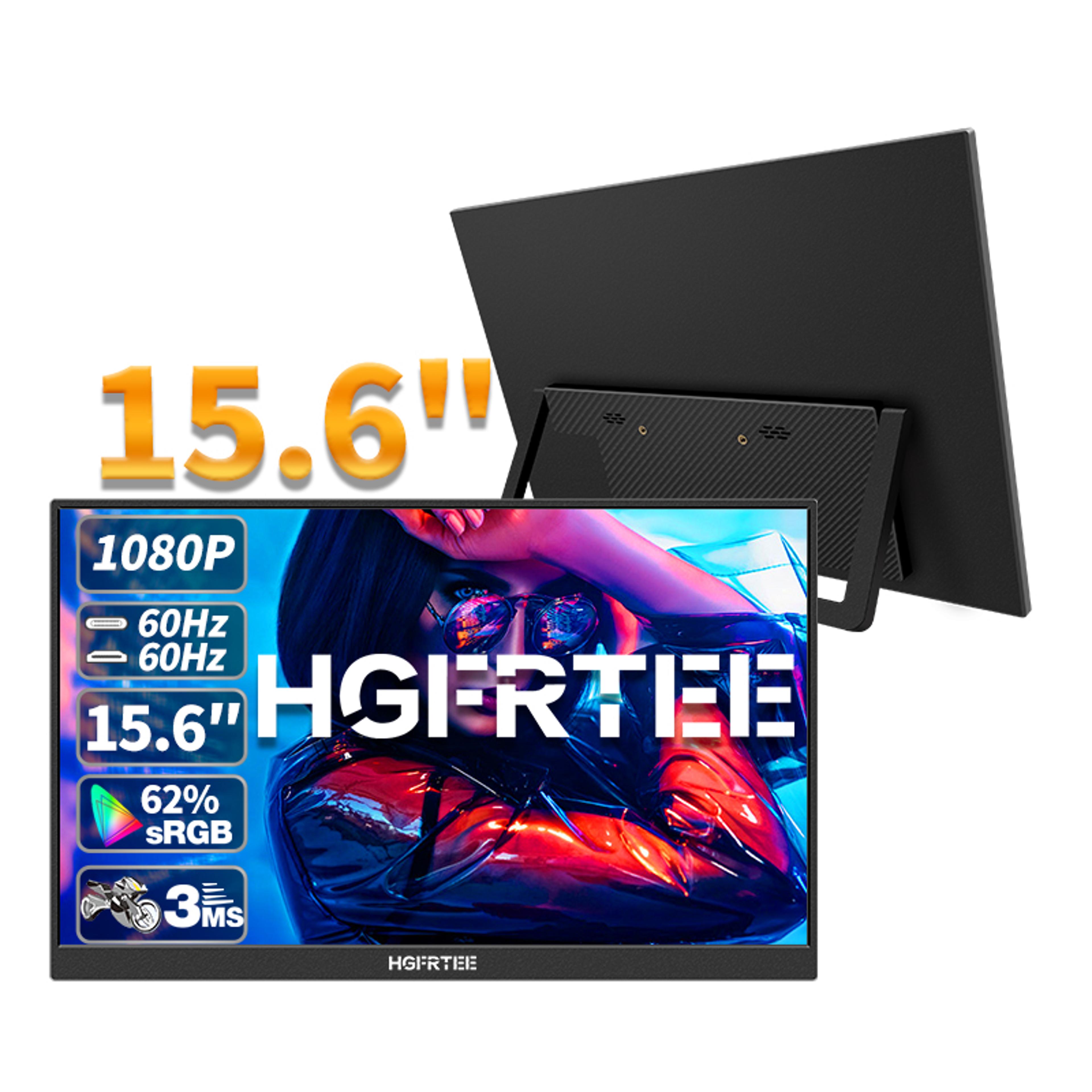 portable monitor fhd-ips panel, second screen for laptop gaming with type c hdmi