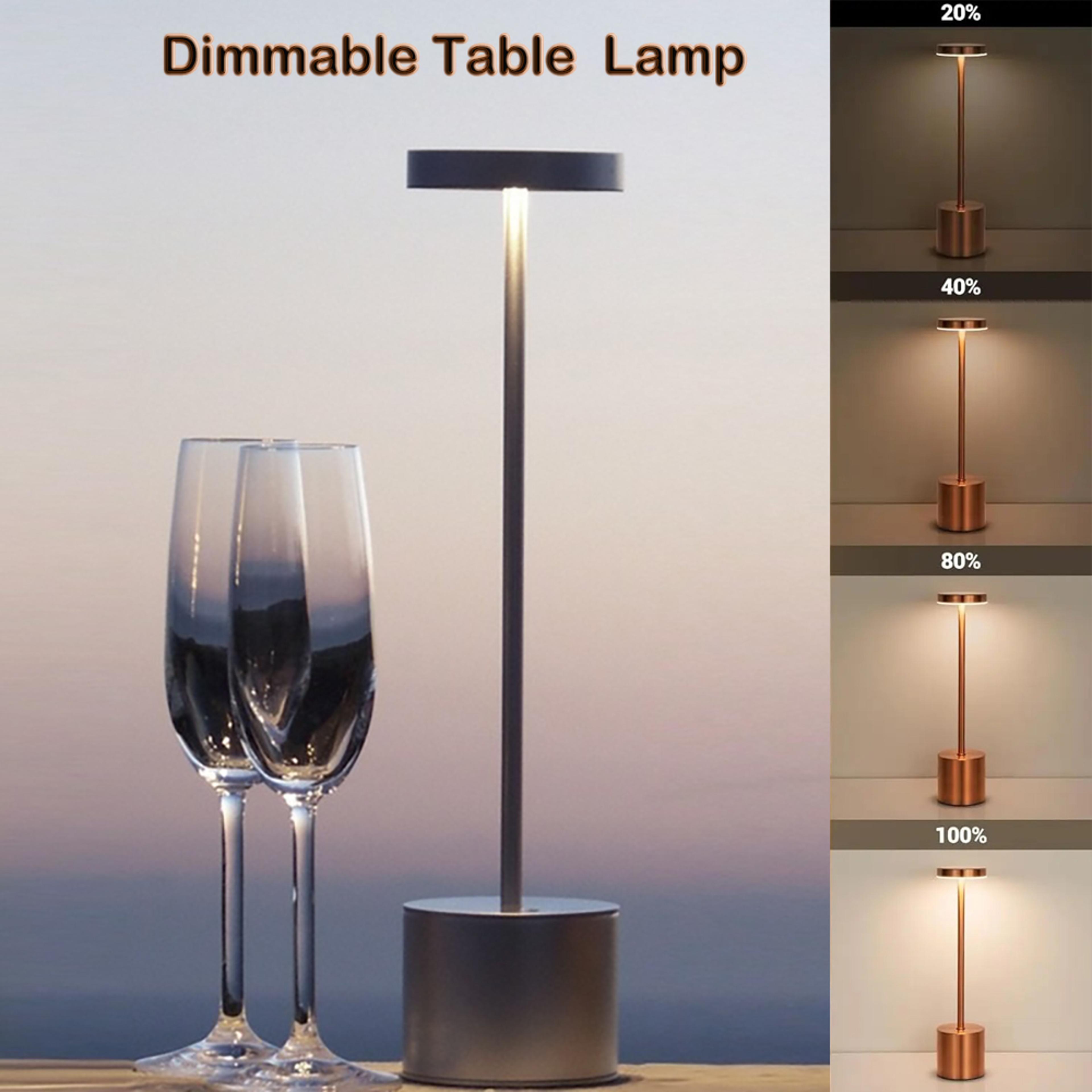 led table lamp, wireless usb type c rechargeable touch sensor night light for outdoor bedroom decor