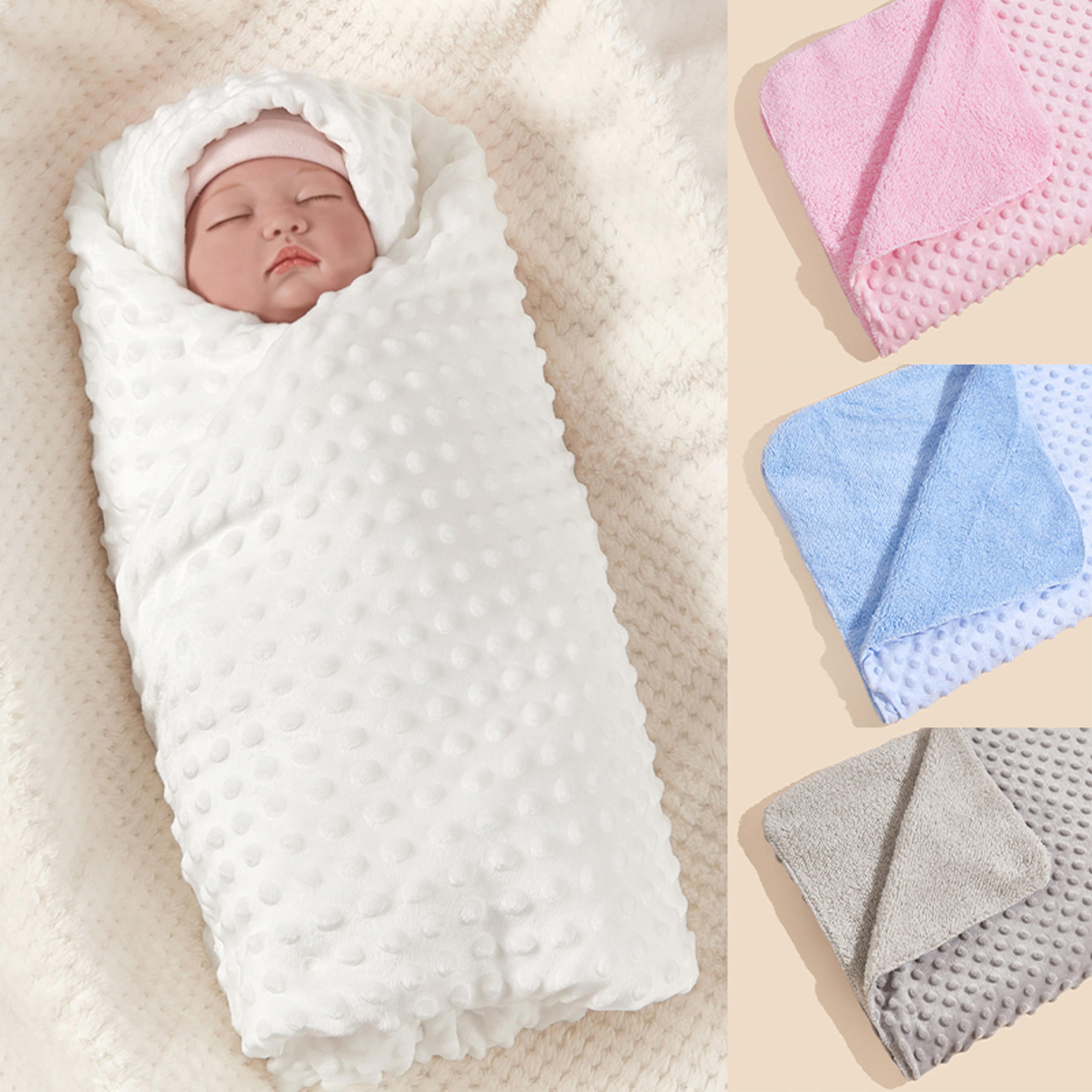 Super Soft Kids Swaddle Blanket Minky Baby Blanket Solid Color Crystal Velvet Bean Double Layer Qui 0