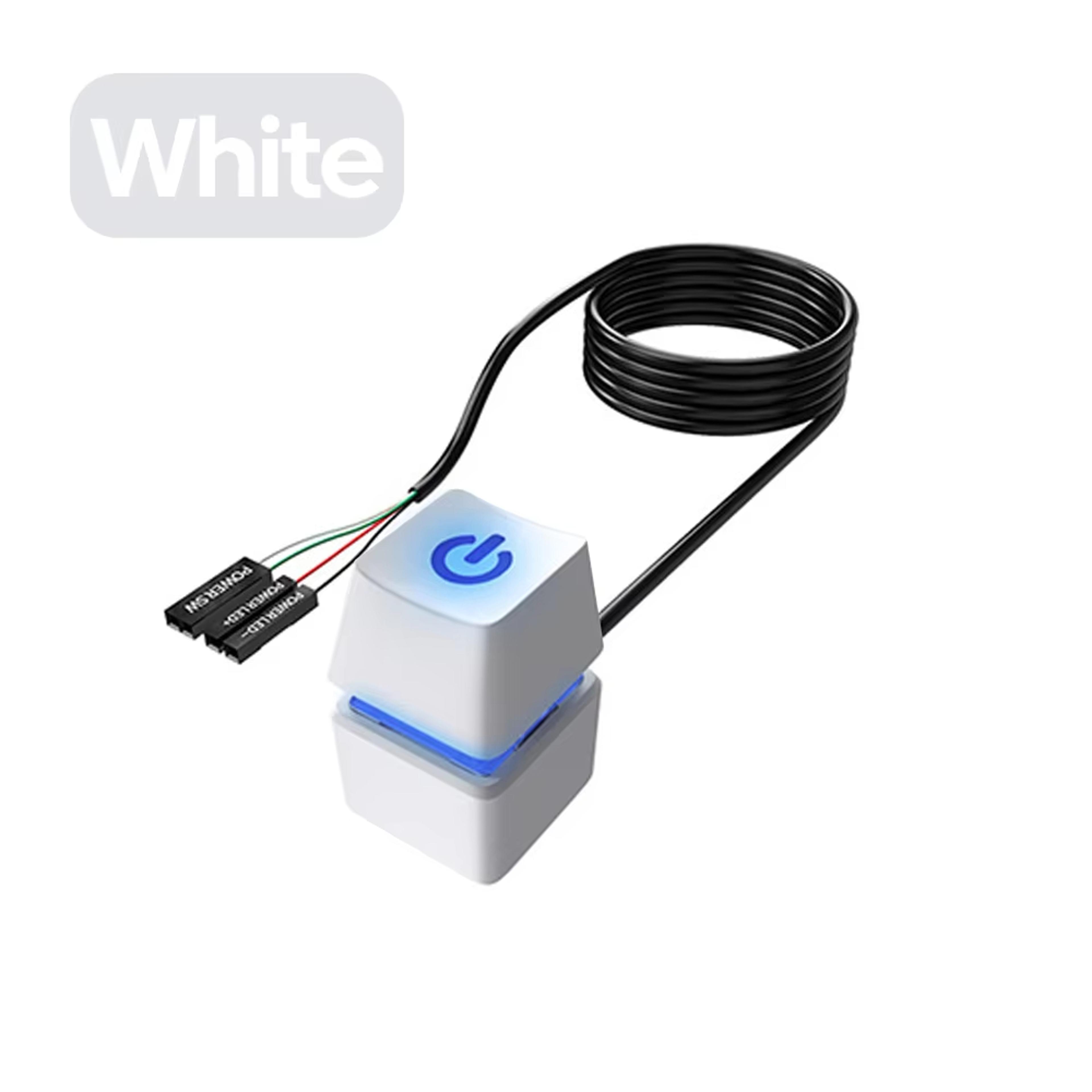 pc motherboard power on/off button, computer desktop switch led lights, extension cable for office use