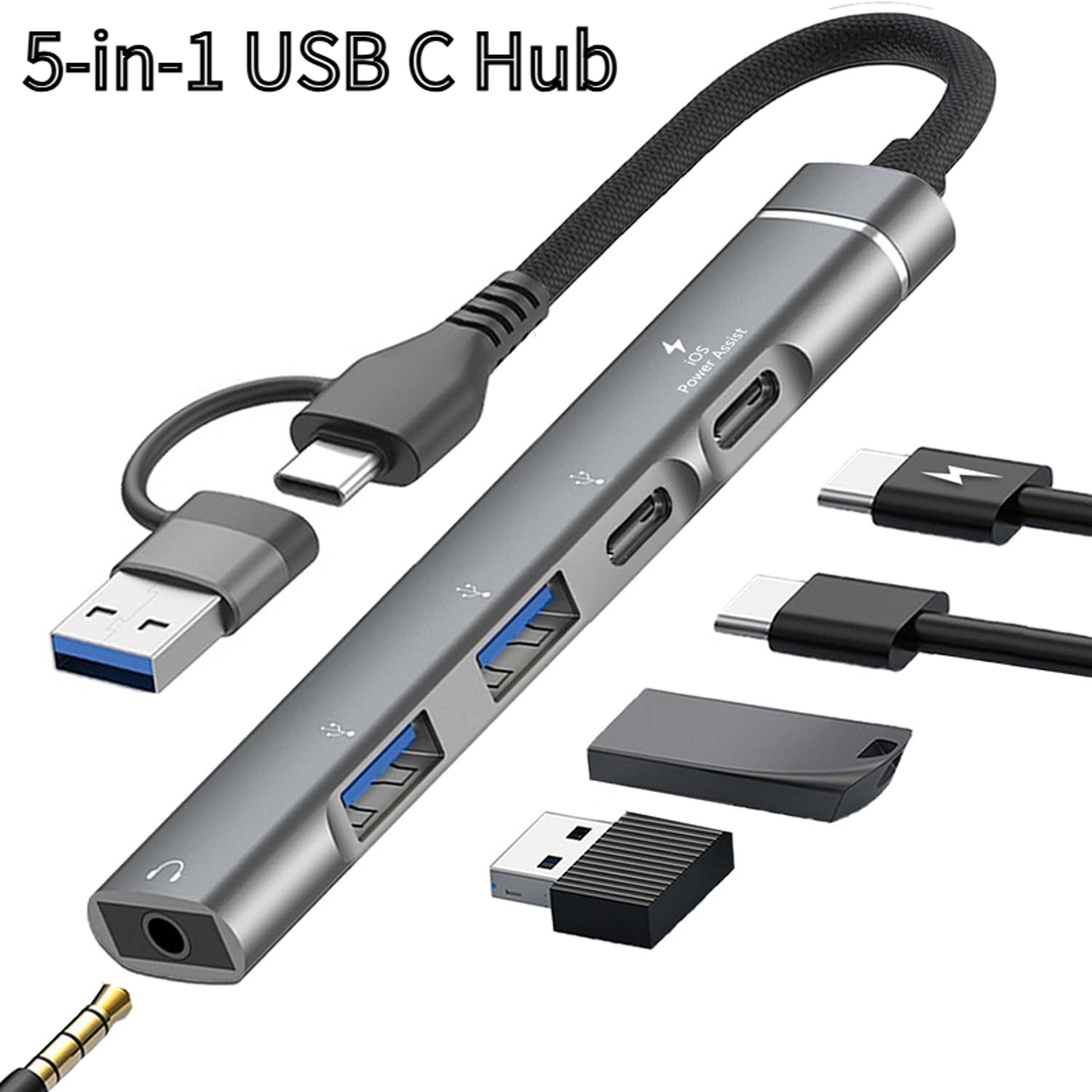 universal computer docking station splitter, audio adapter otg usb hub to laptop for pc multiport adapter