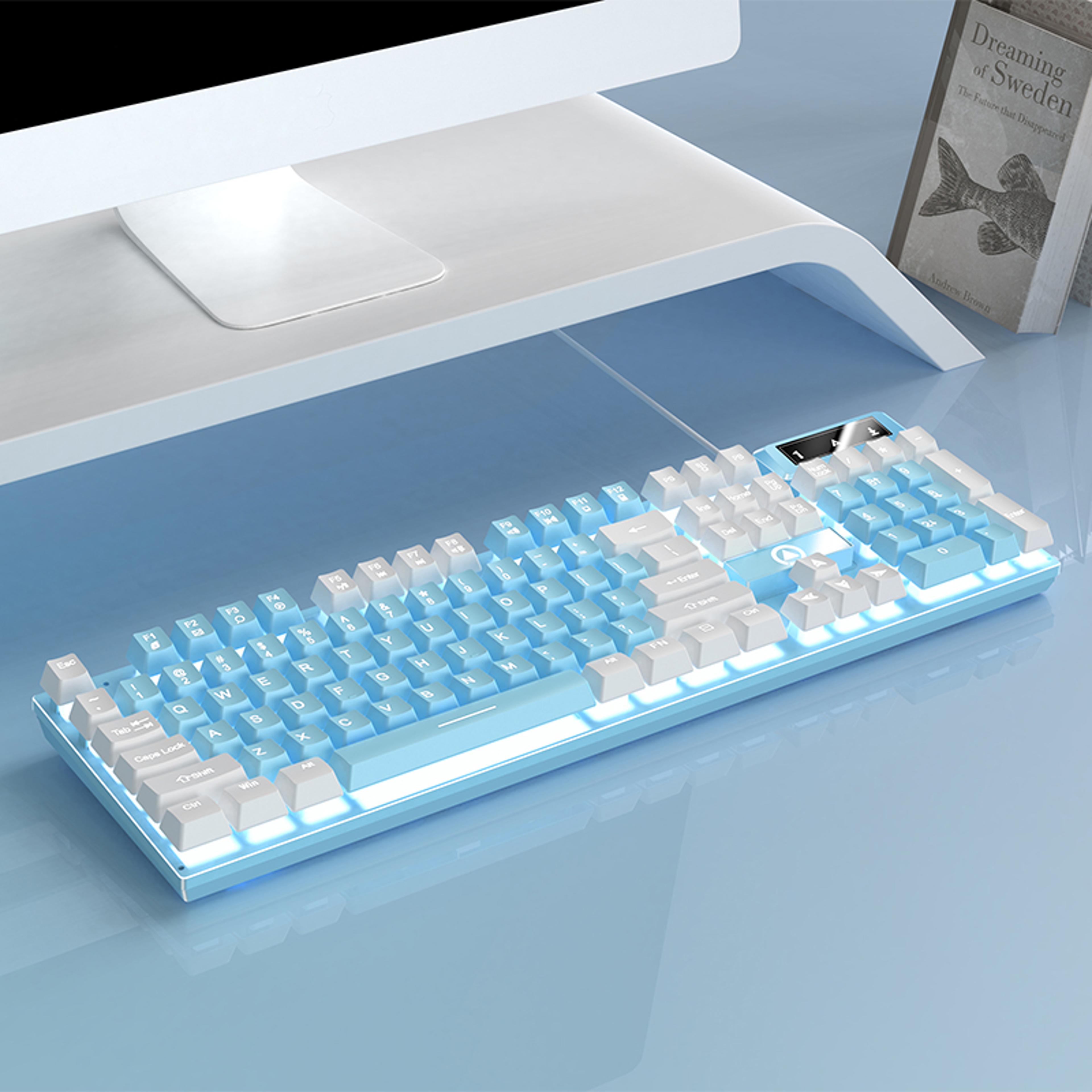 low profile wired gaming keyboard for pc, laptop, and desktops