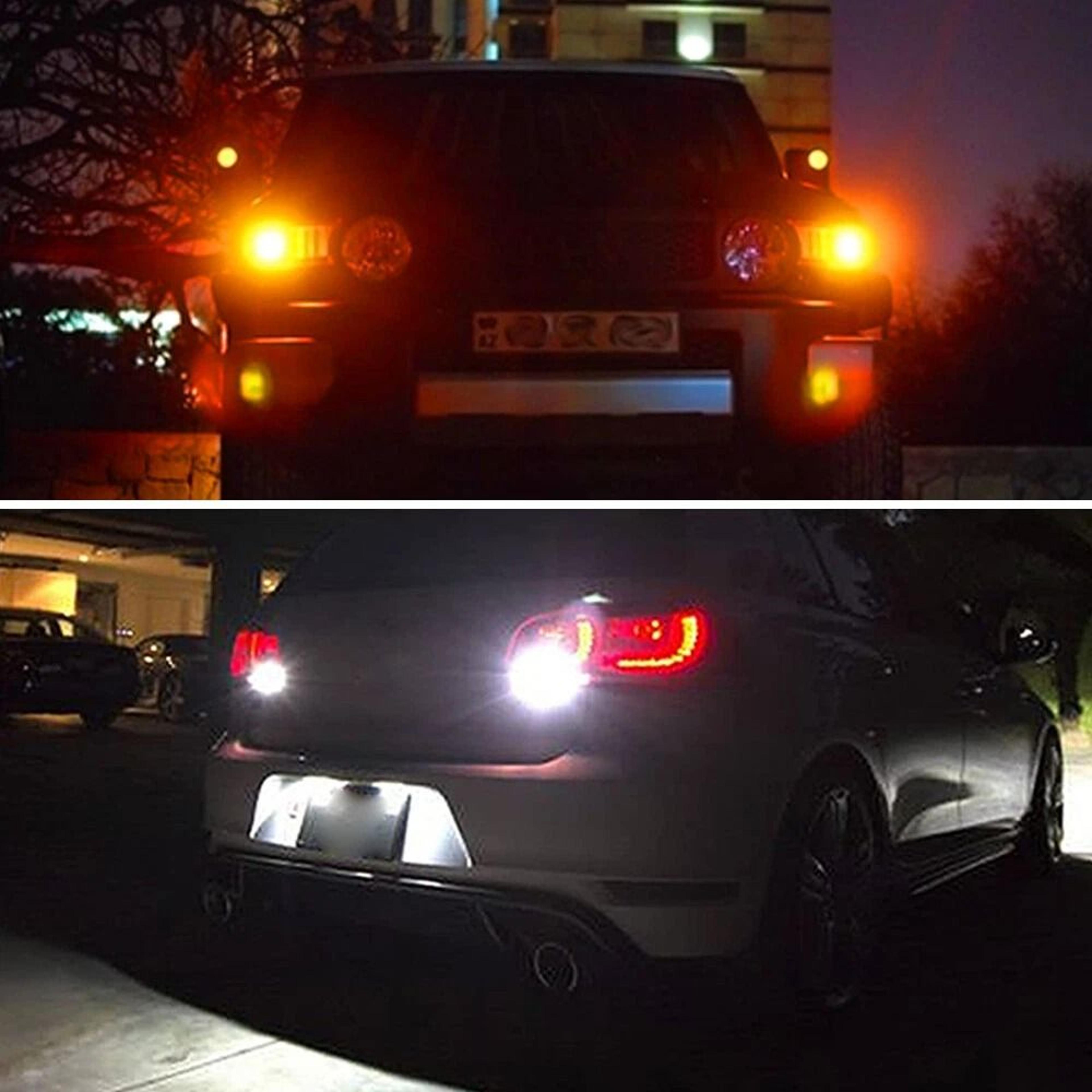 switchback led turn signal lights, anti-hyper flash, white amber dual color, led for vehicles