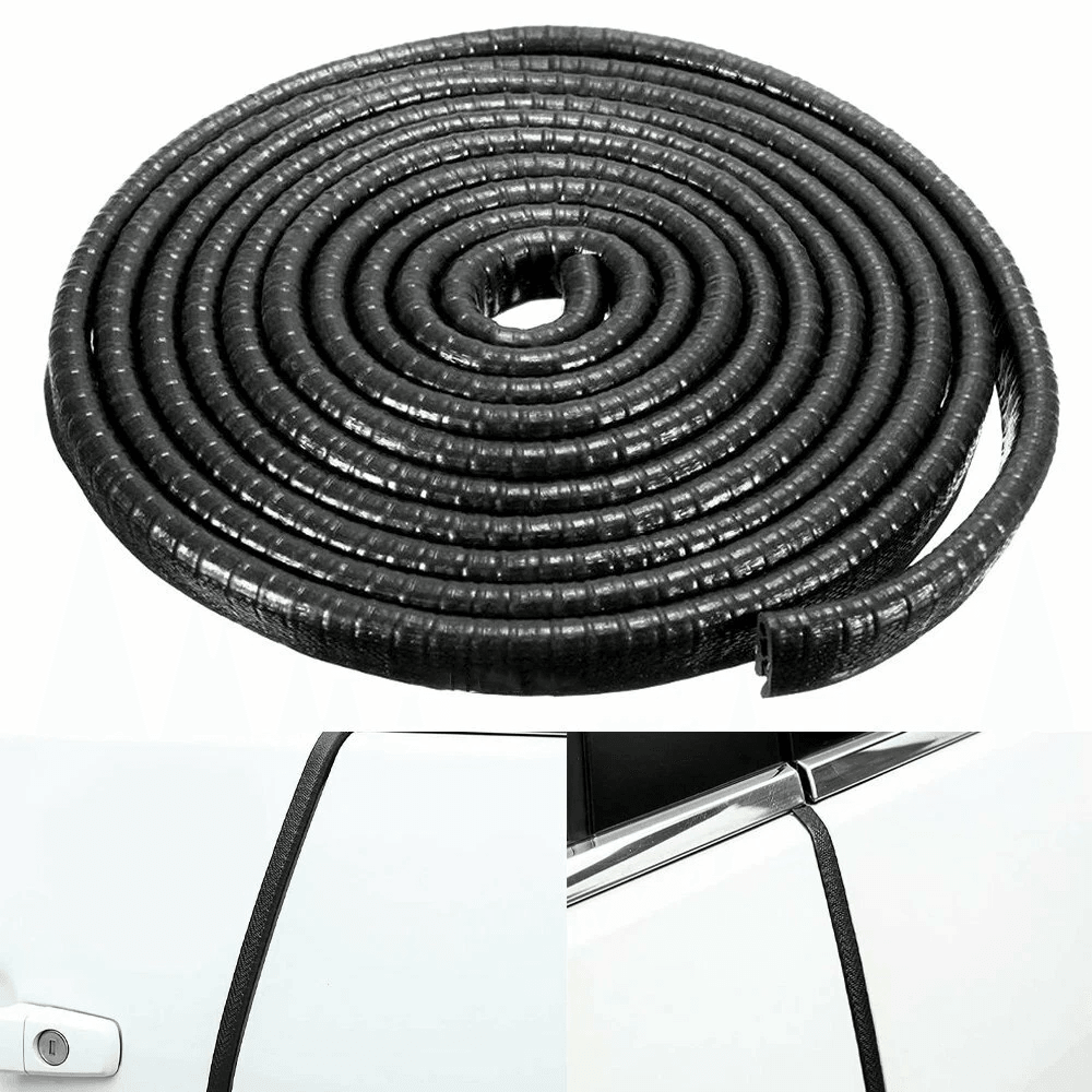 black rubber u shape seal guard, car door edge protector, trim molding for auto, easy install & no paint damage