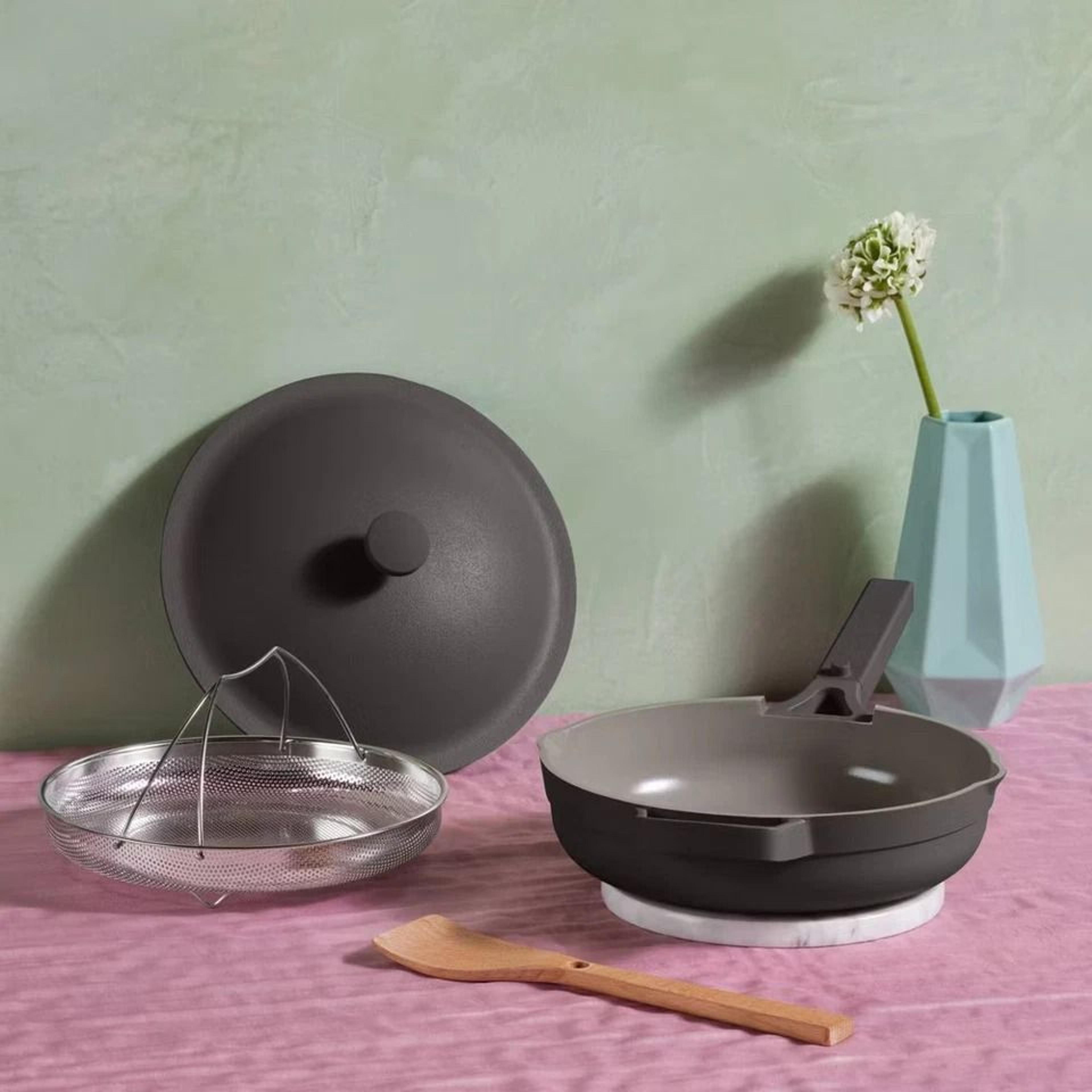 pan char, ceramic nonstick, eco-friendly, oven safe, perfect for searing, sauteing, roasting, and more