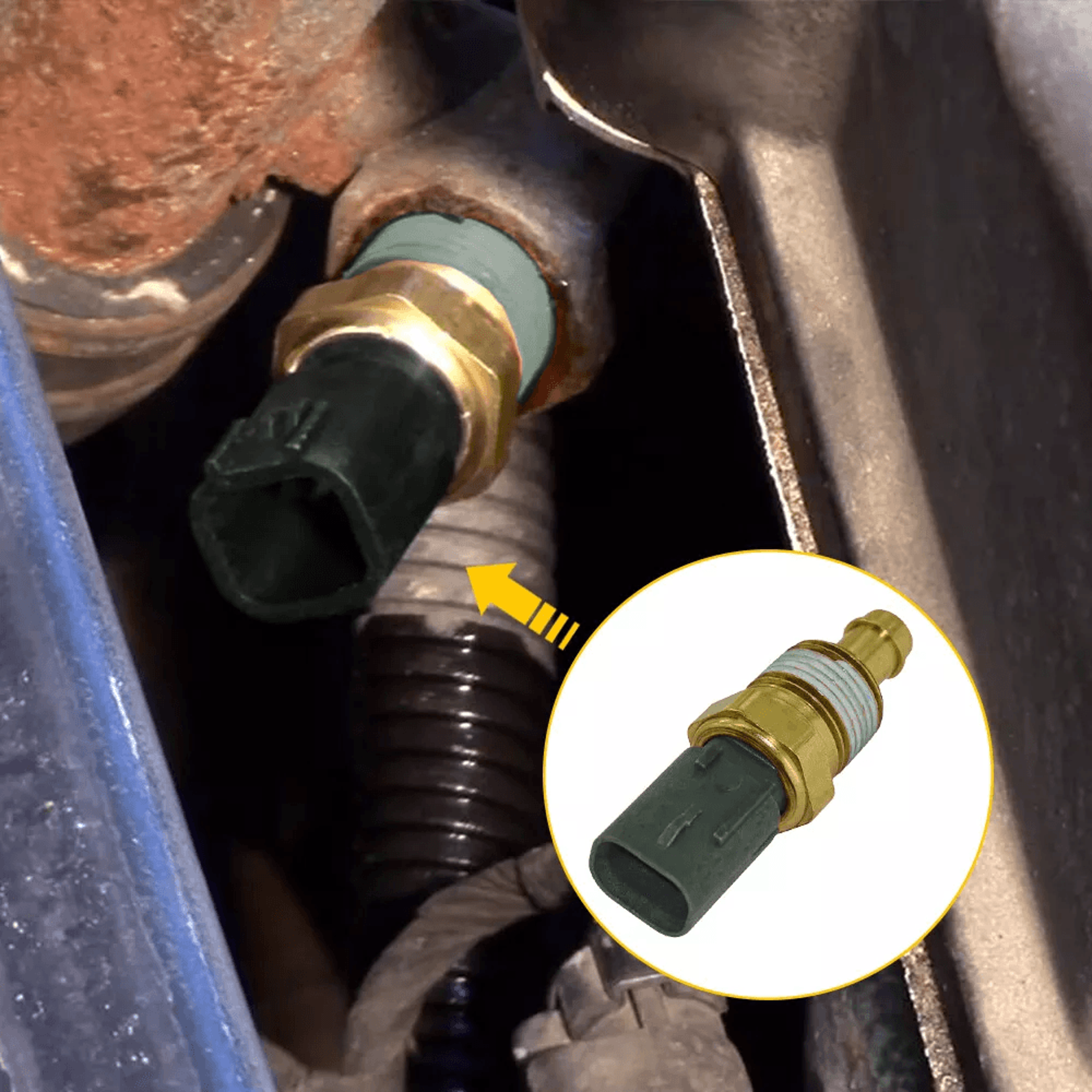 led headlight conversion kit with new original engine coolant temperature sensor, long lifespan, instant light
