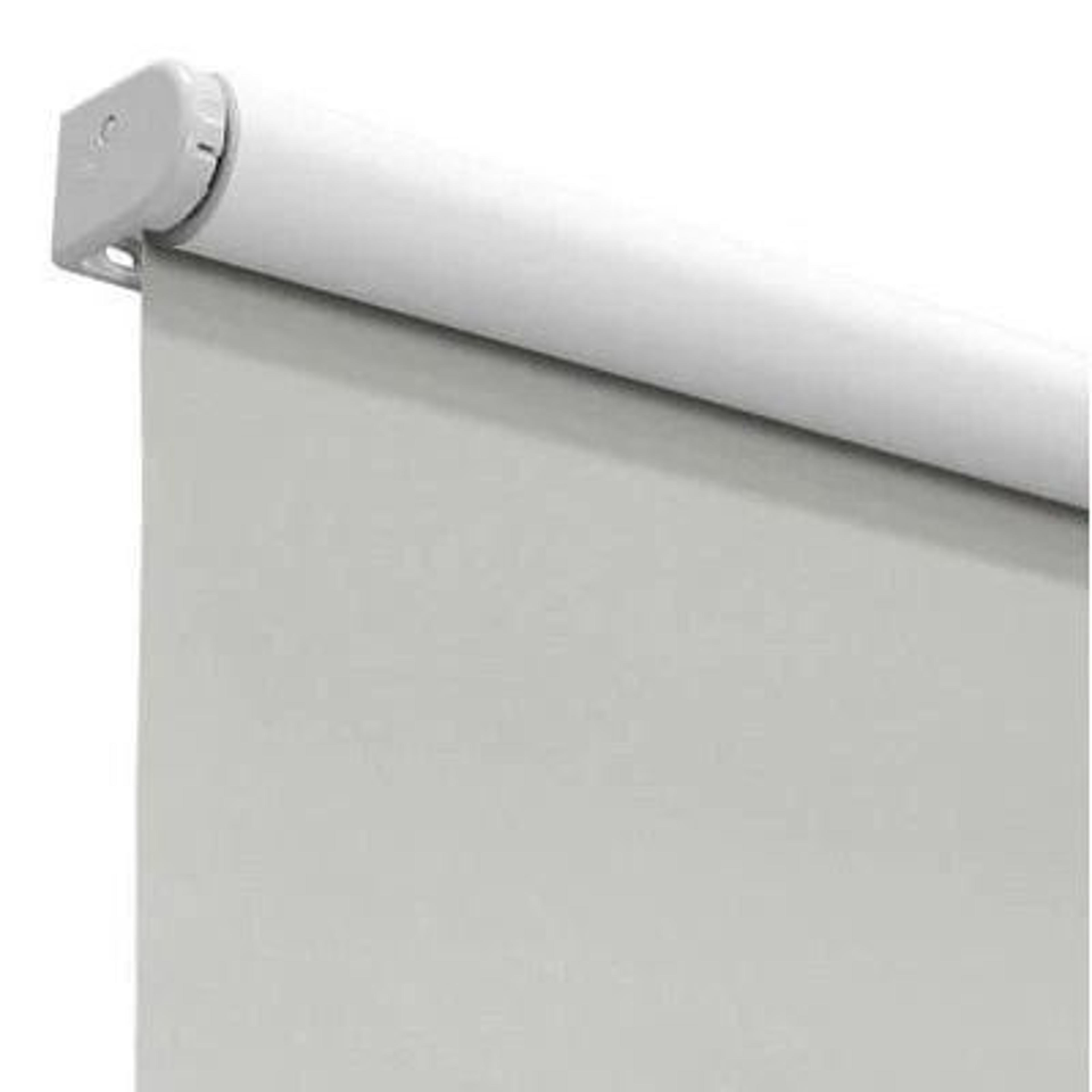 gray blackout roller window shade with slow release system, cordless, light blocking fabric