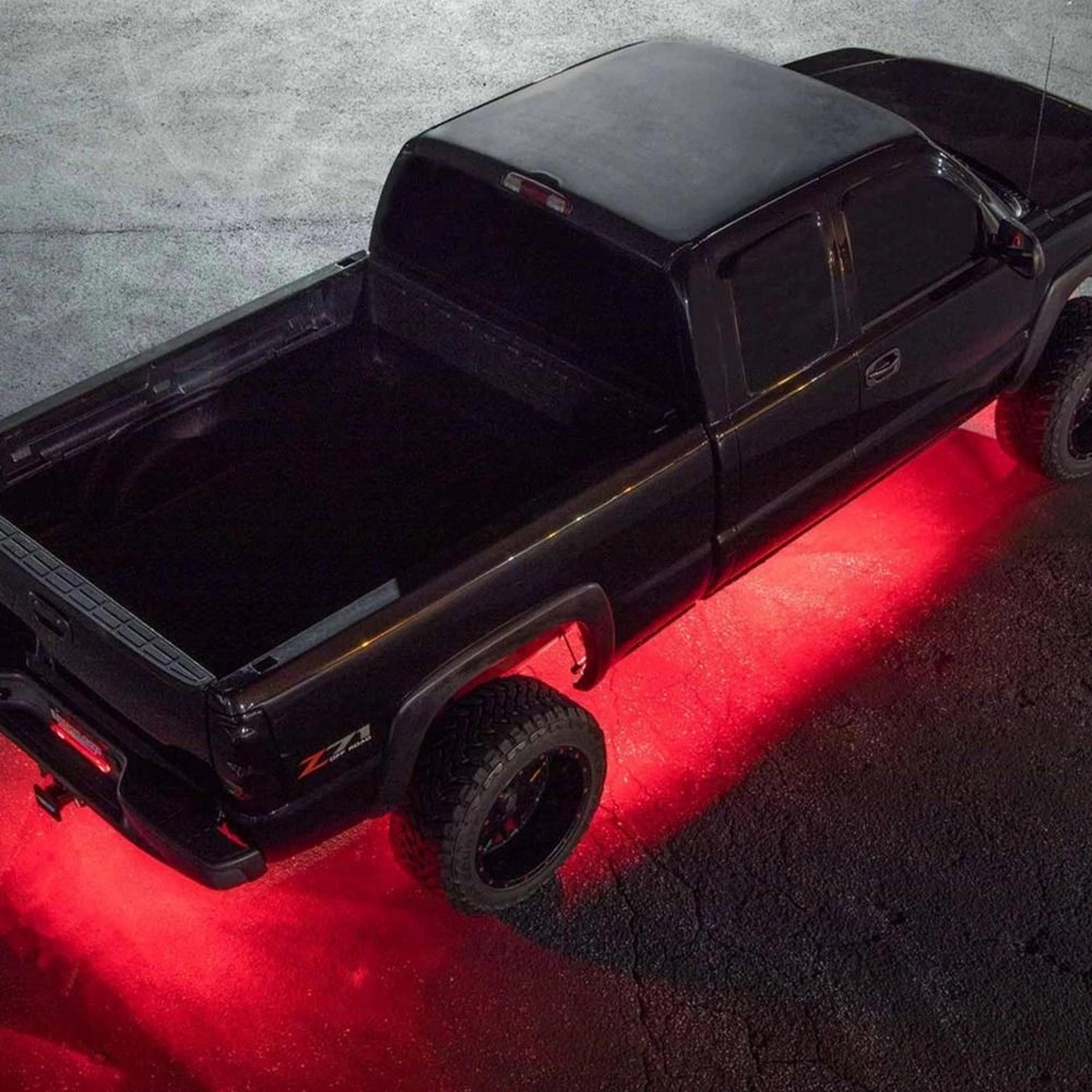 offroad underglow, red led rock lights, neon lights for cars, trucks, jeeps