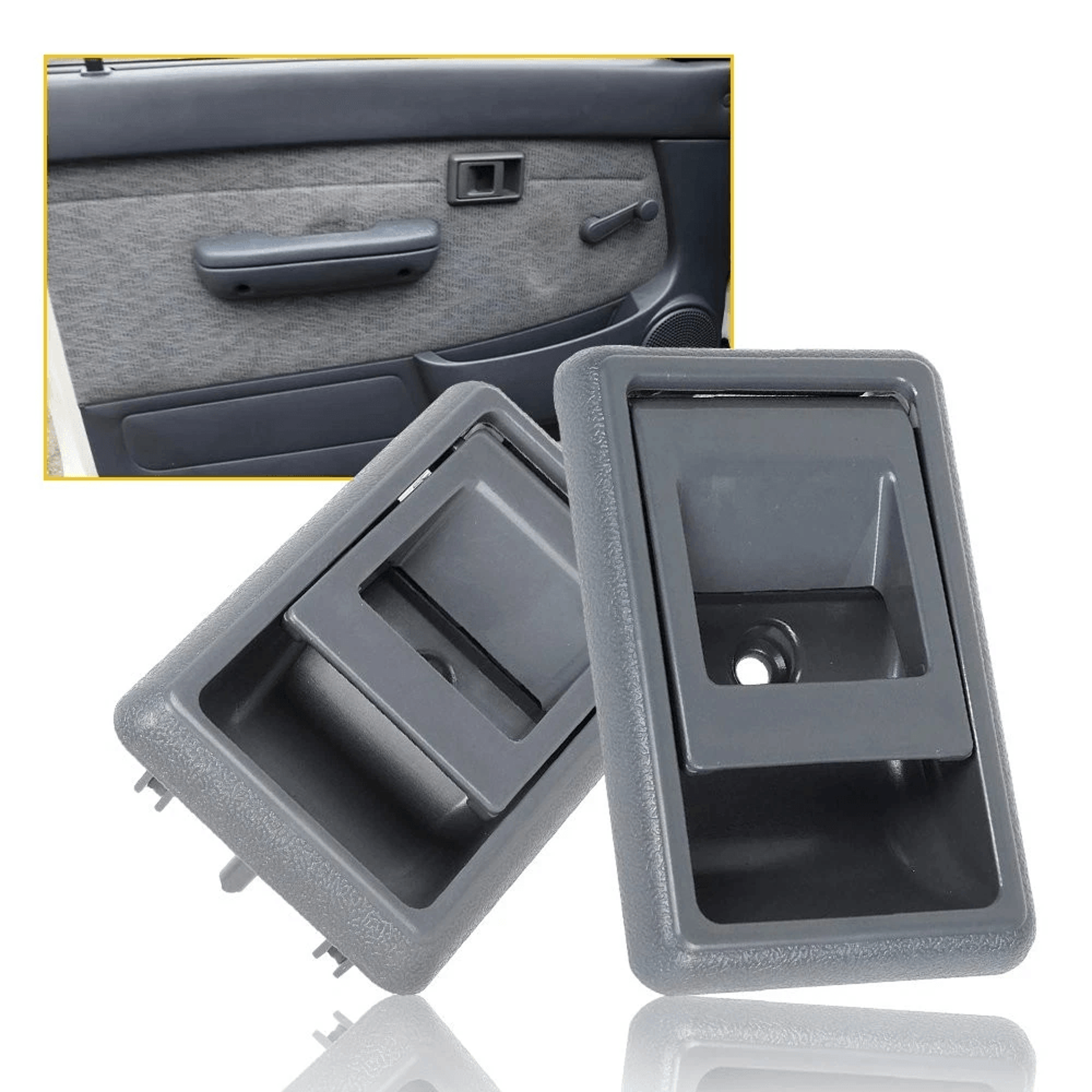 high-quality grey interior door handles pair for front and rear positions