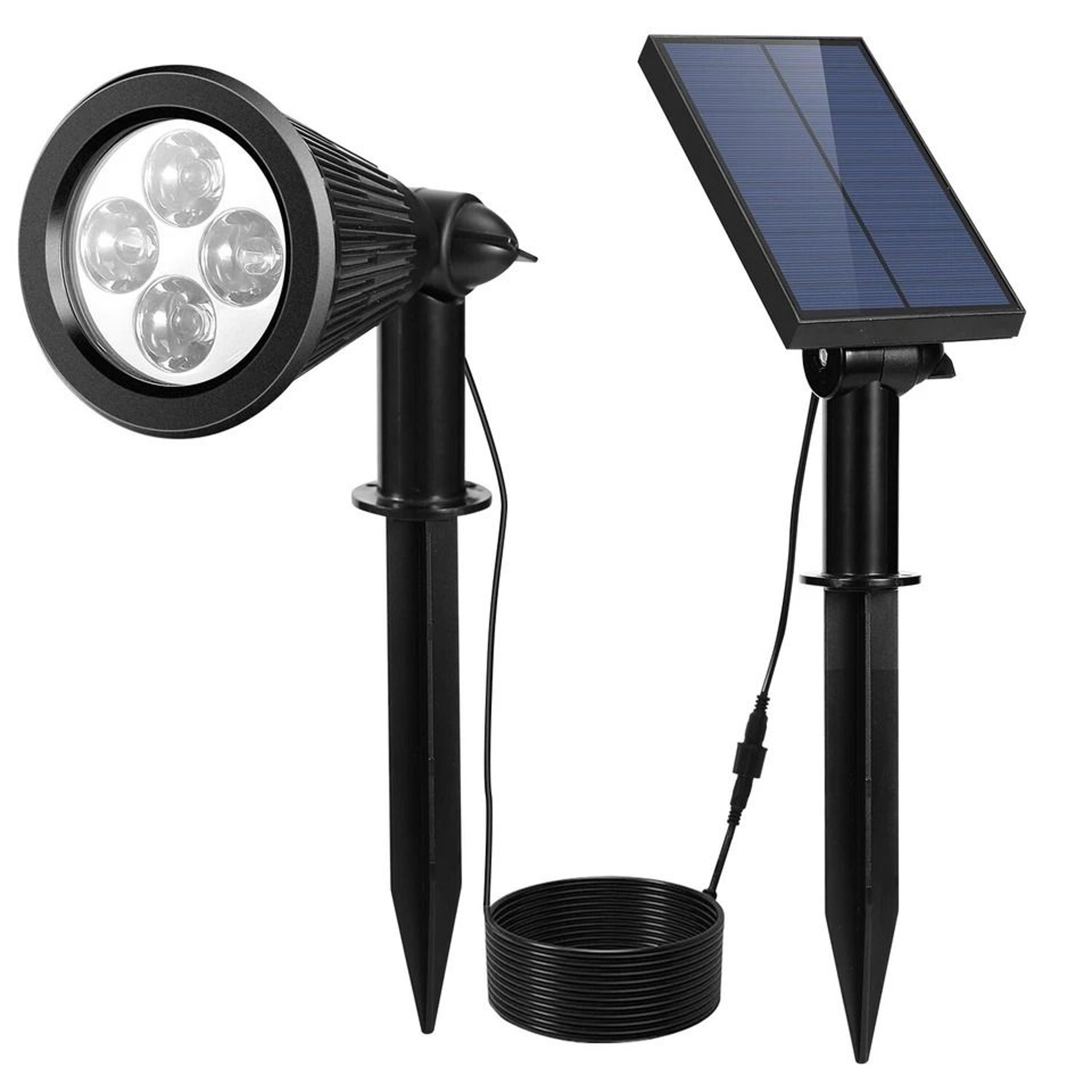 solar powered led lamp, waterproof spotlight for garden, lawn & landscape, adjustable, brightness modes, long-lasting