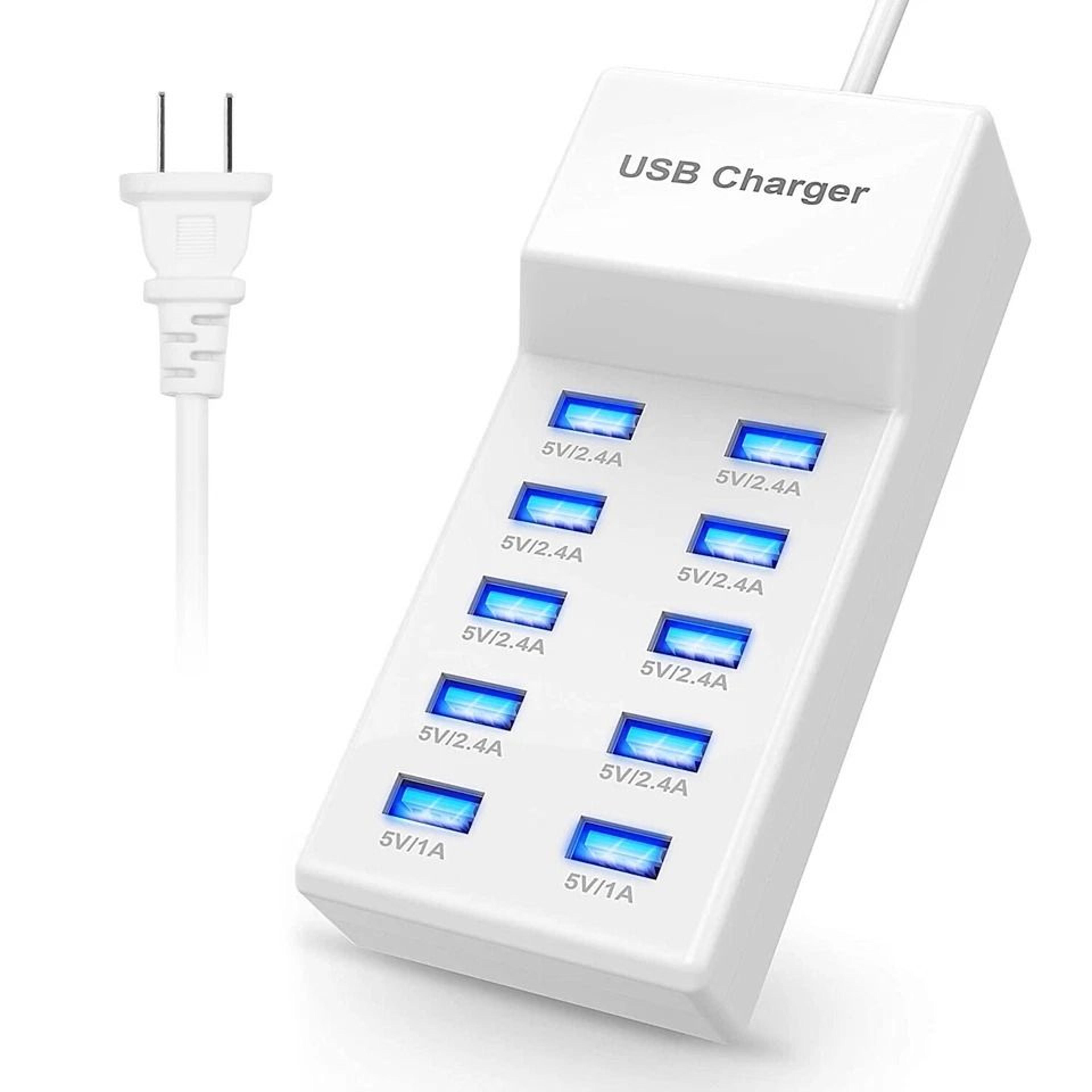 wall charger, ports usb charging station, power adapter for phone, tablet, fast charging hub