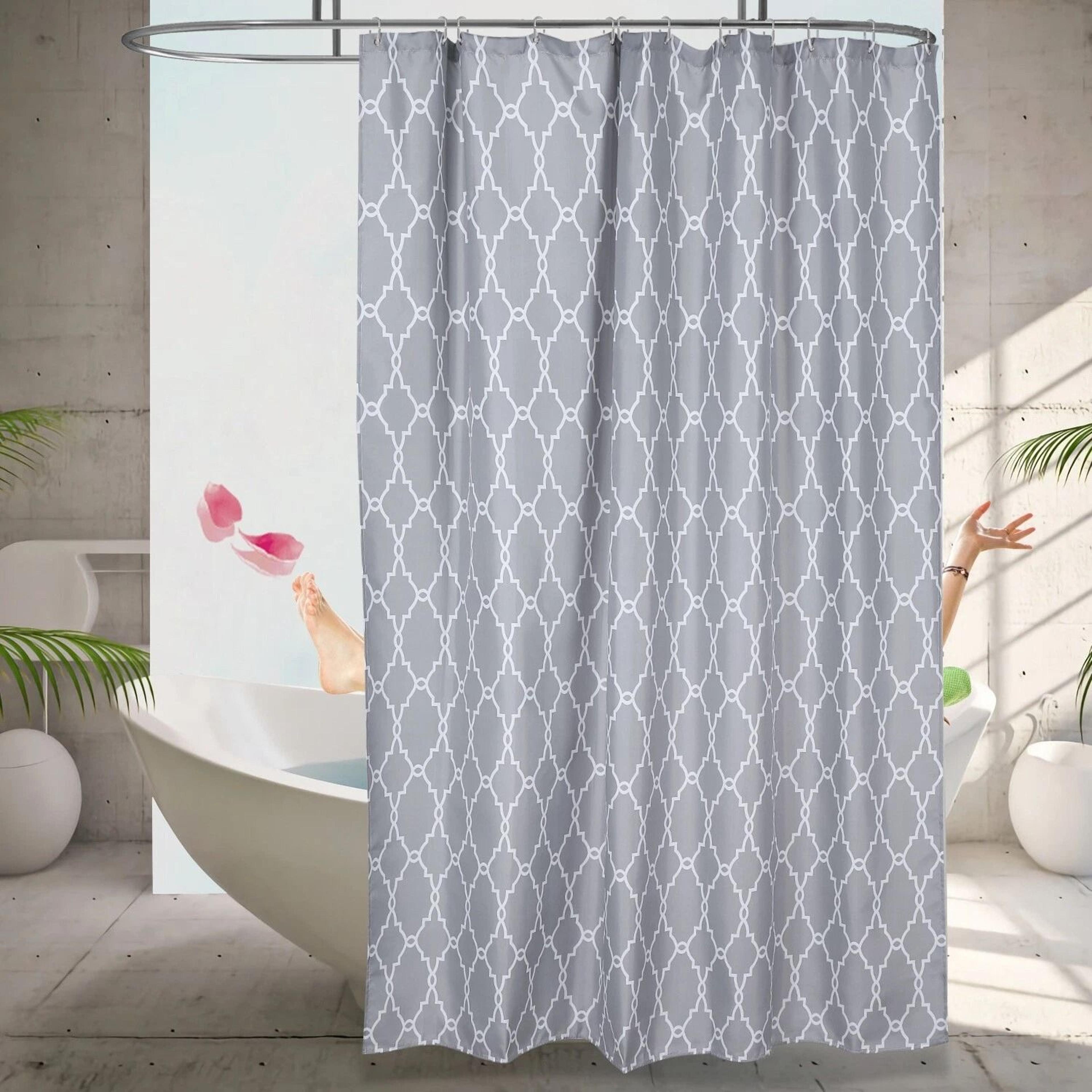 polyester shower curtain, waterproof bathroom drapes, mildew-resistant with eco-friendly material