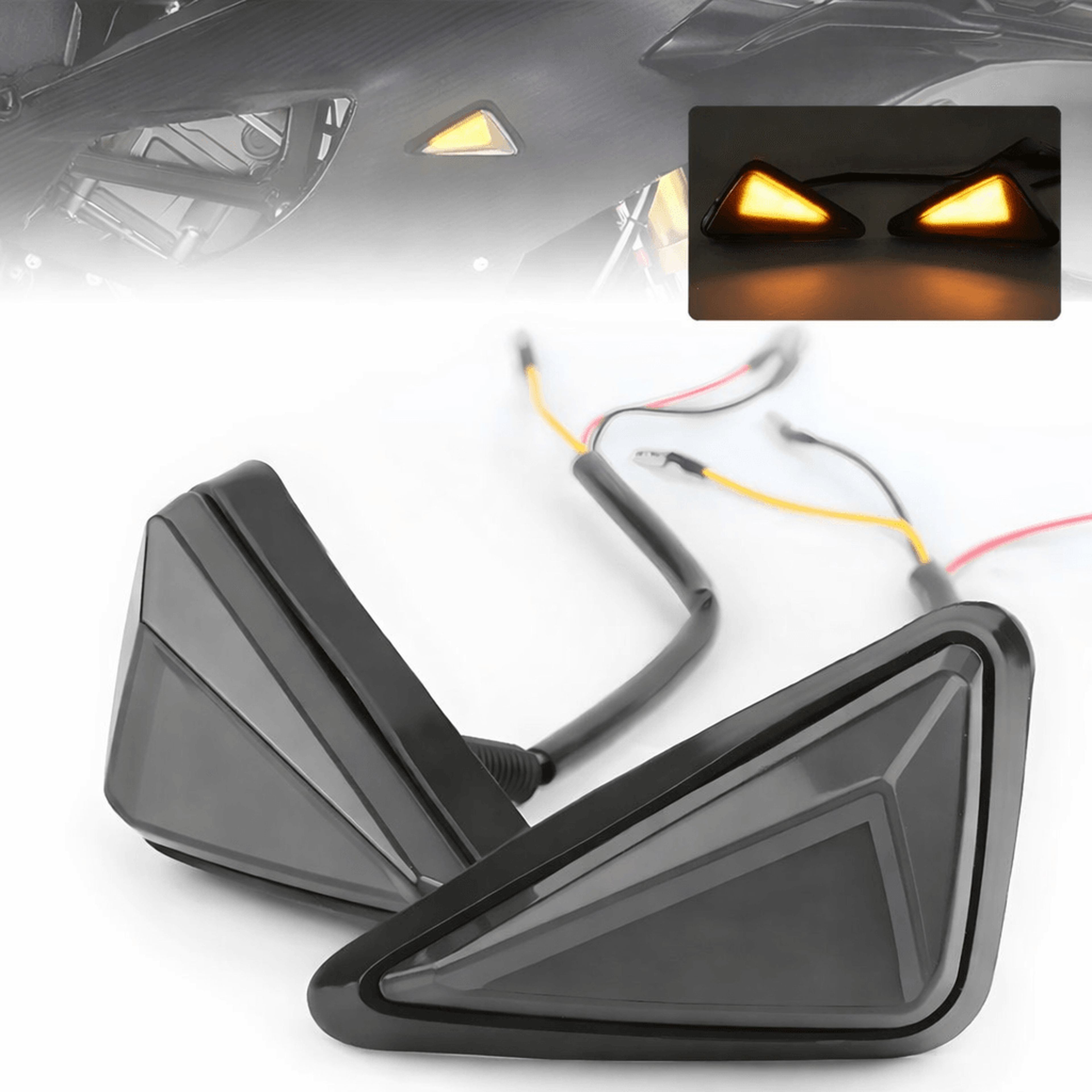 high brightness led flush mount turn signal lights, waterproof, easy installation for motorcycles