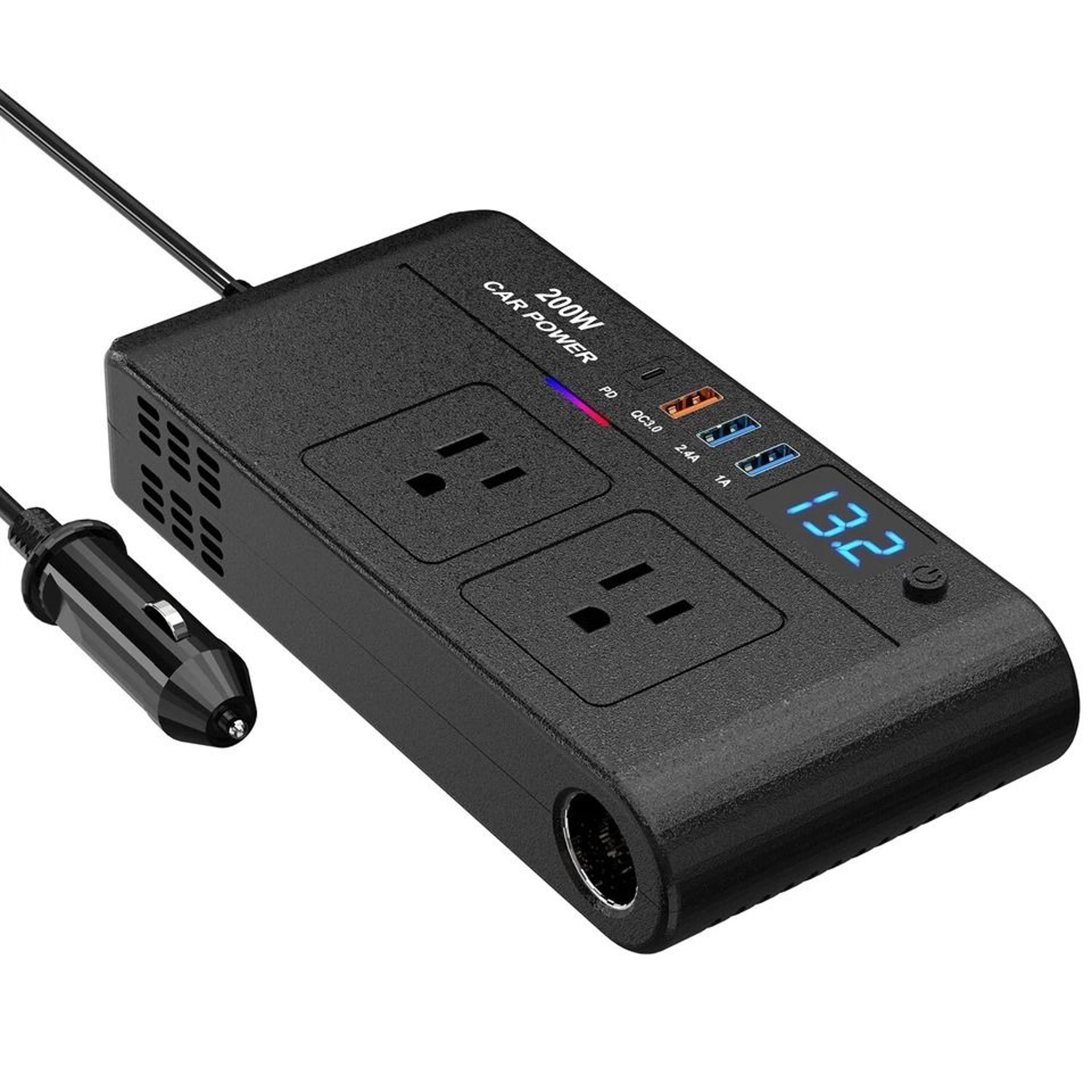 car inverter, vehicle power converter, perfect for charging devices, camping, outdoor adventures