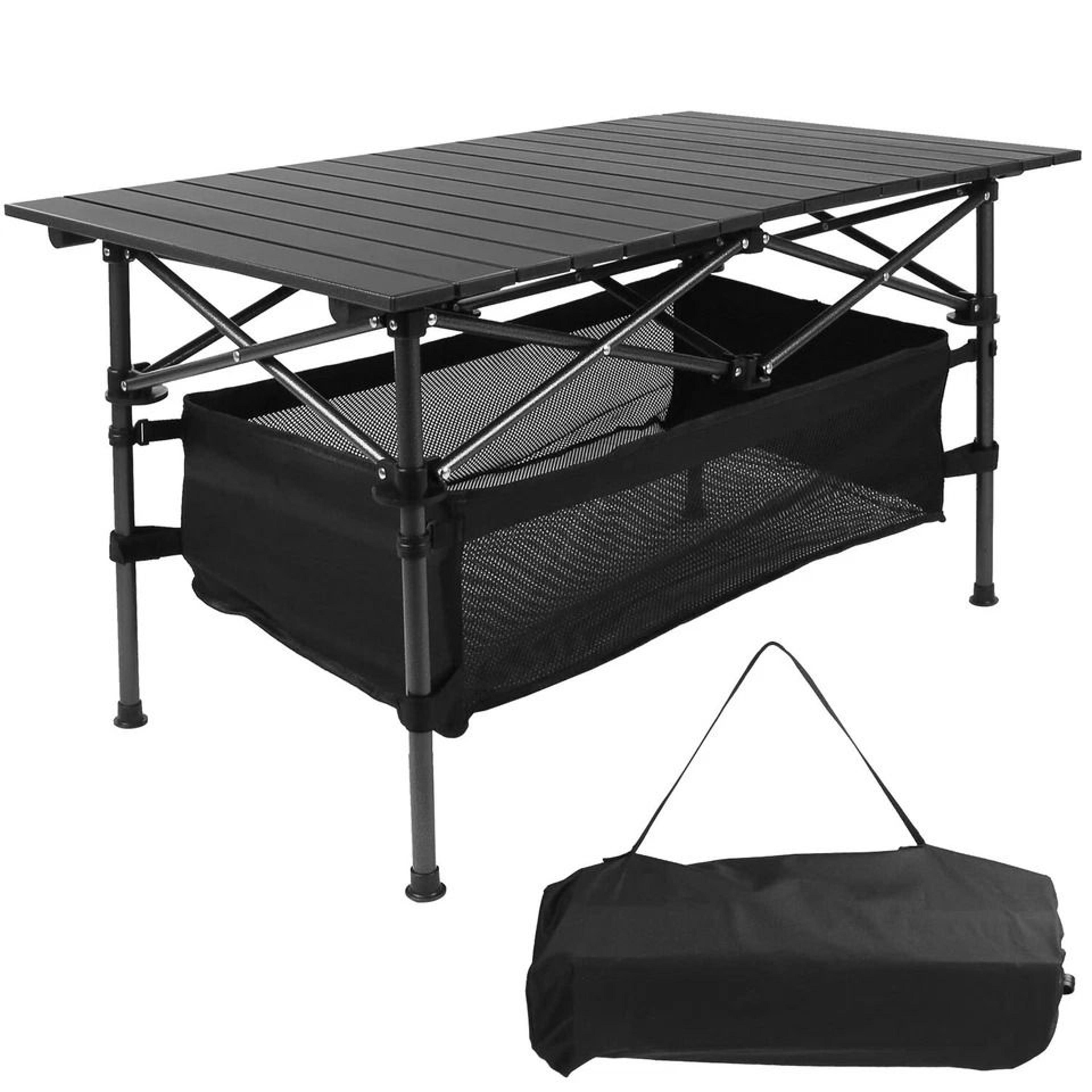 aluminum camping table with bag, outdoor portable folding bbq desk for picnic and garden use