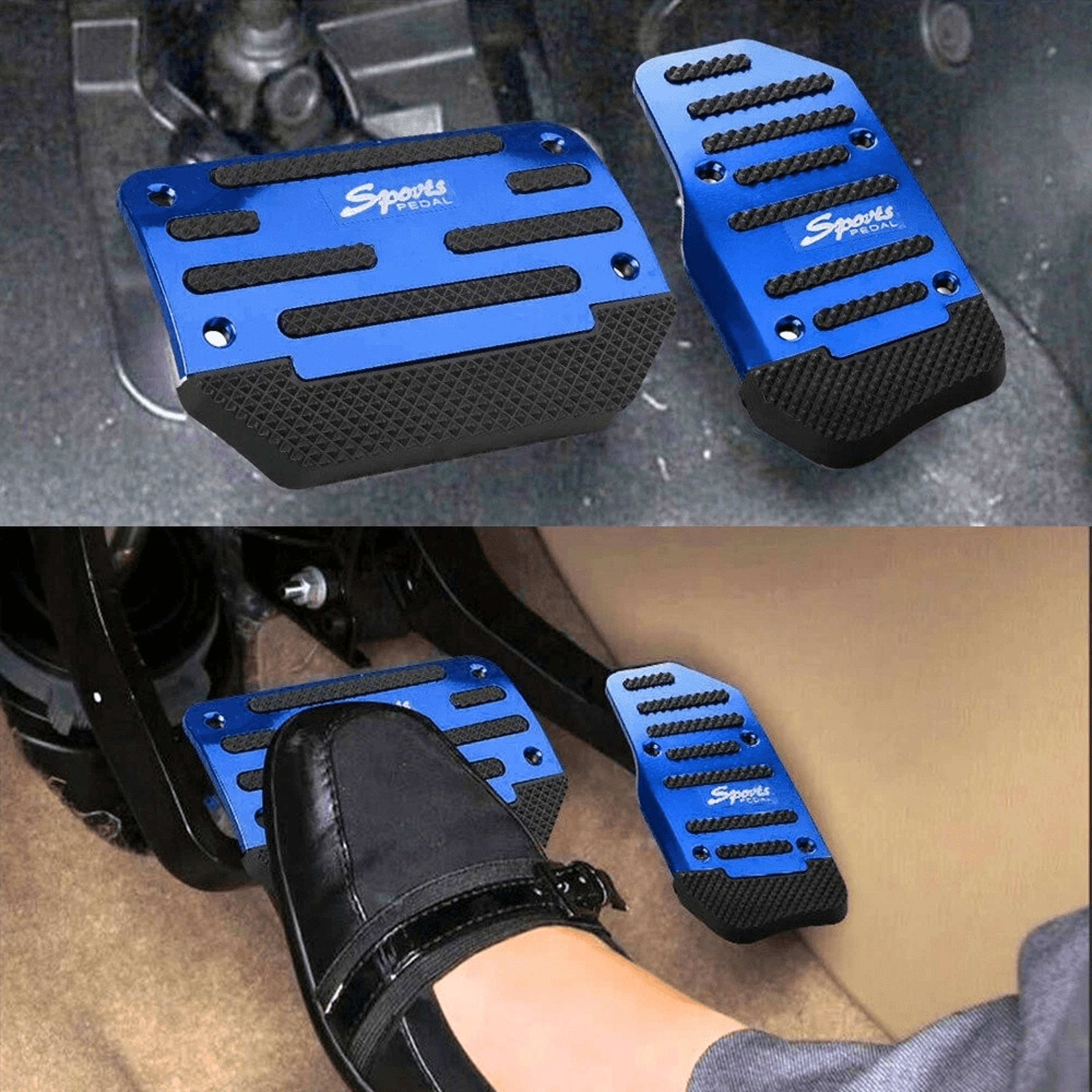aluminum alloy automatic blue gas brake pedal pad cover set