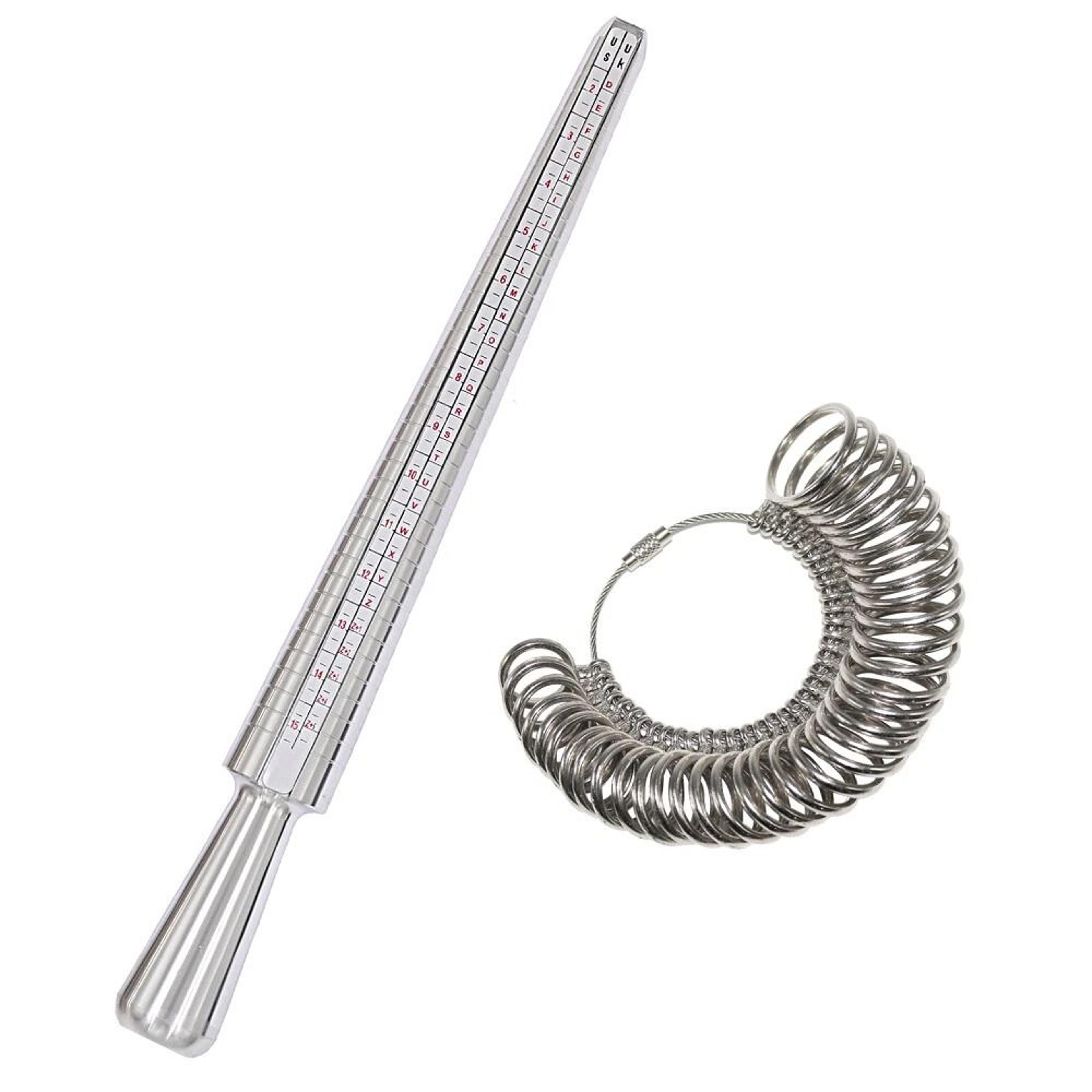 standard jewelry tool, metal ring sizer gauge mandrel finger sizing measure stick for precision sizing