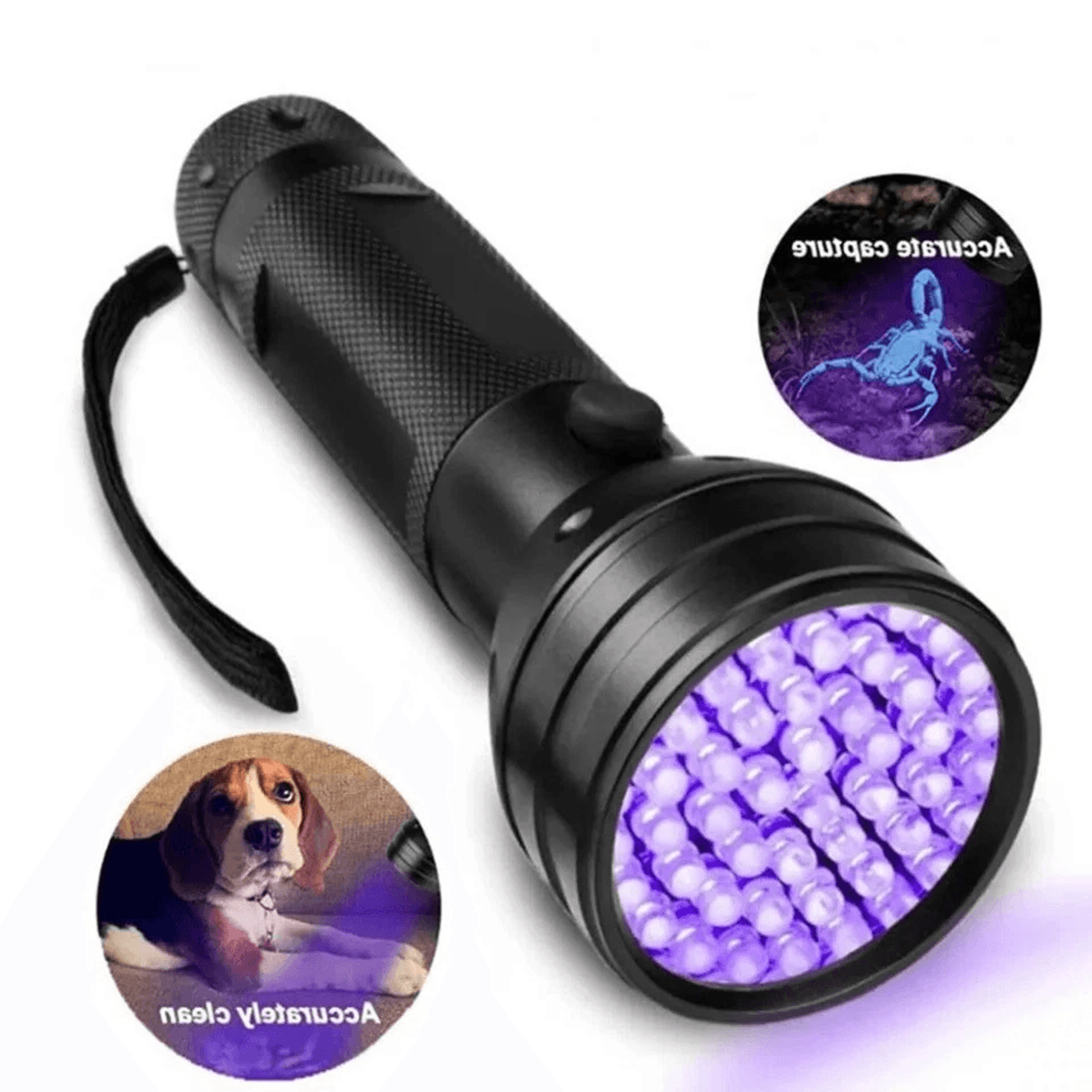 uv ultra violet led flashlight blacklight light, 395 nm inspection lamp torch for authenticity & leak detection