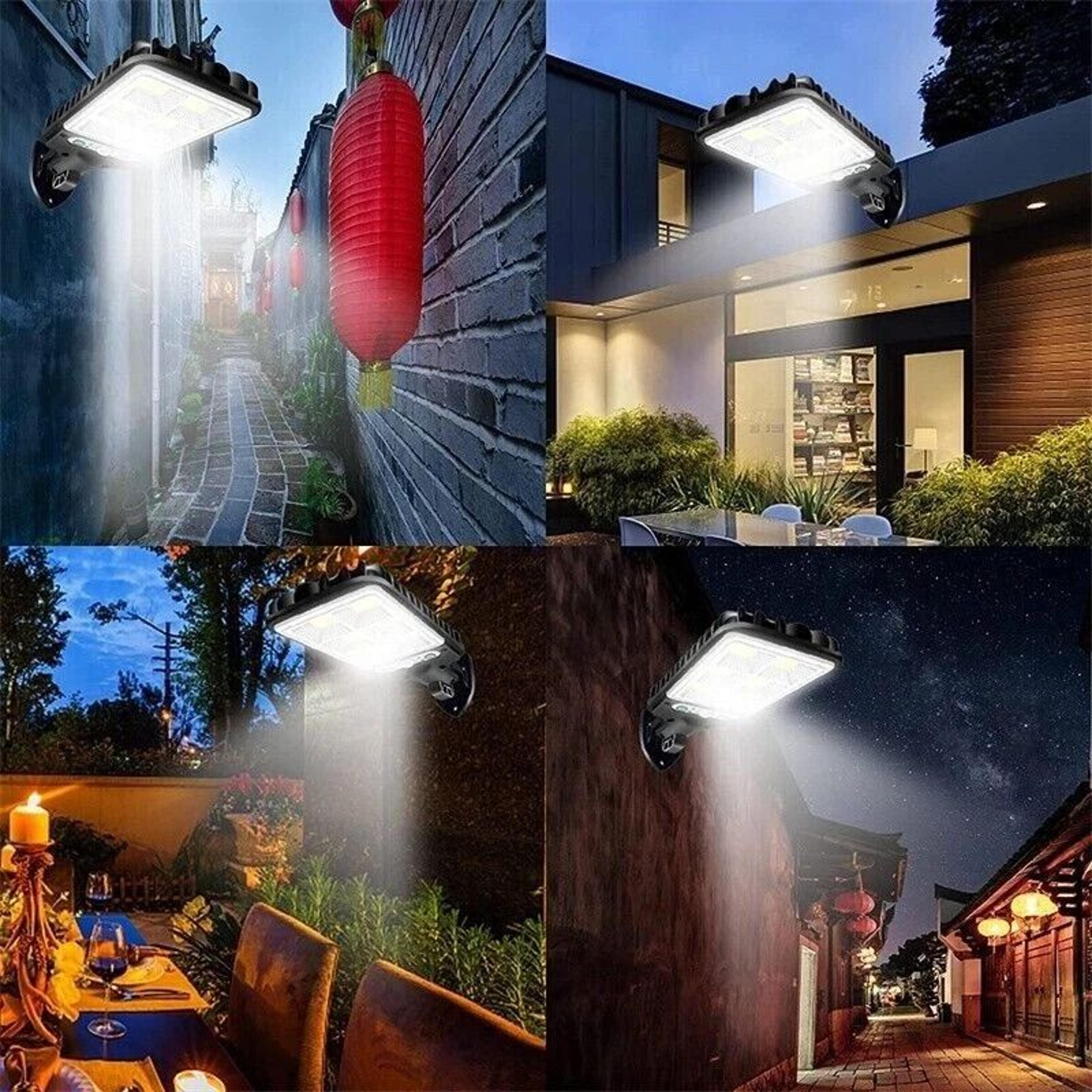 outdoor street wall led solar light, motion sensor flood lamp, modes for yard garden
