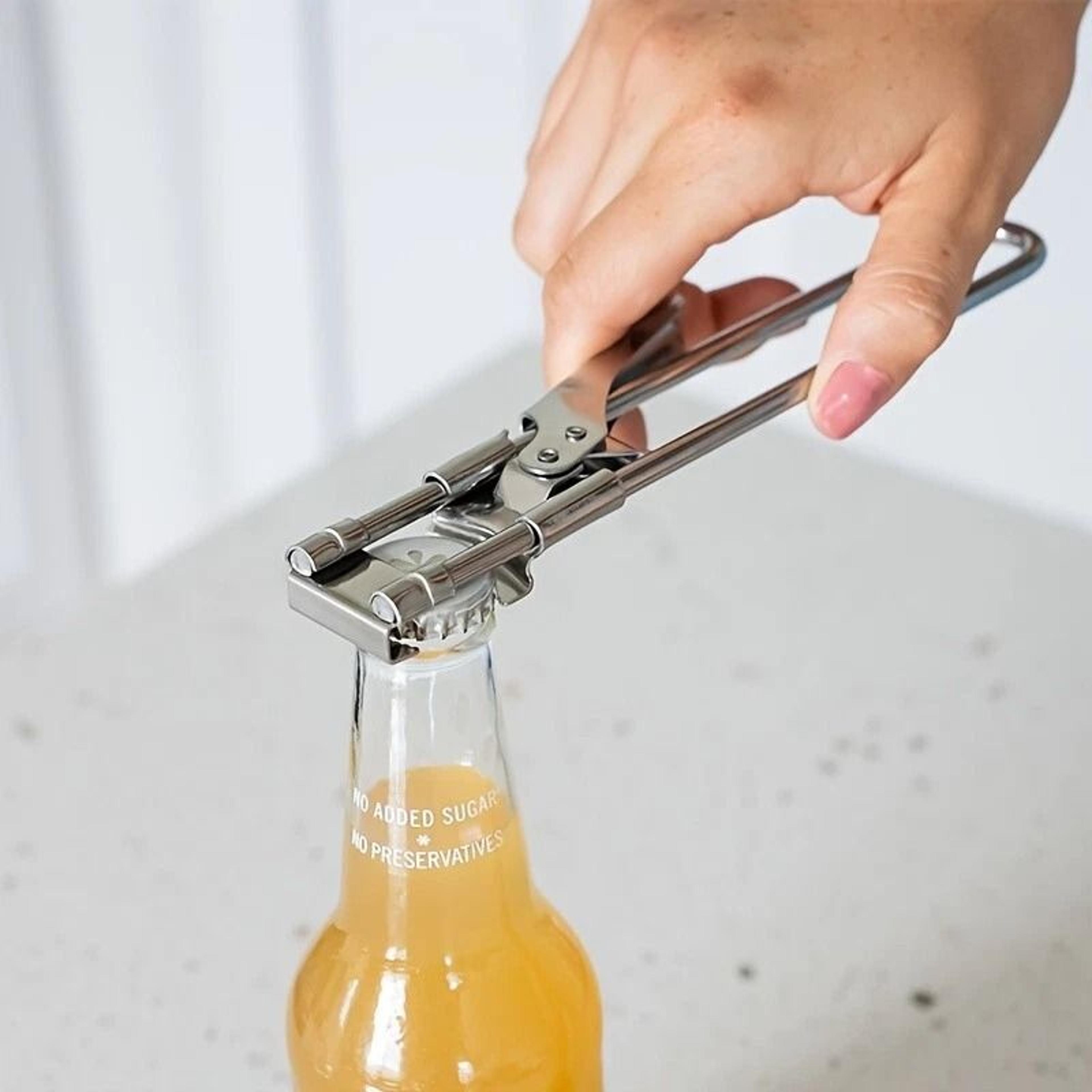 stainless steel can opener, adjustable multifunctional jar lid gripper kitchen tool for effortless opening and grip
