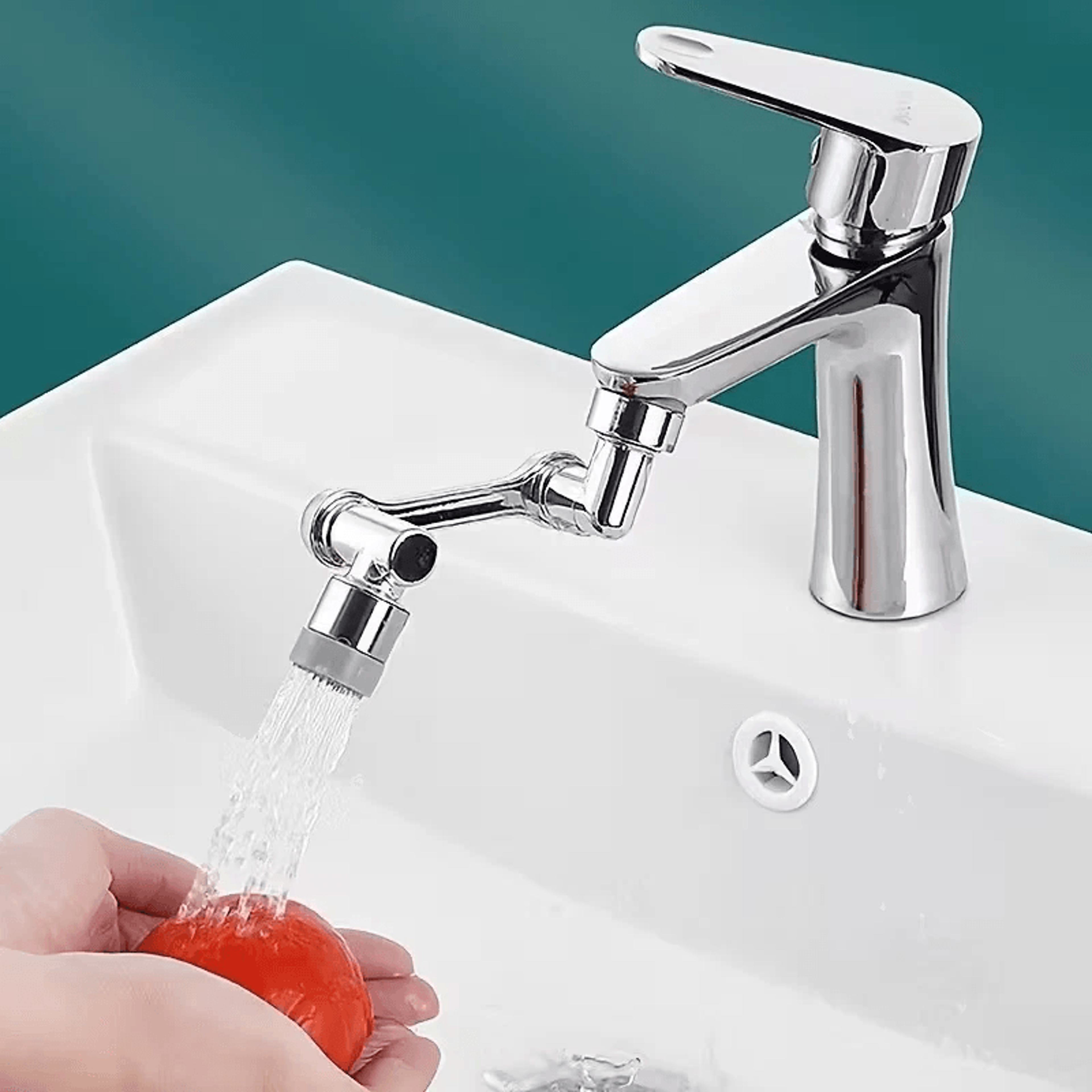universal swivel spray faucet extender arm, extension rotate robotic tap for easy reach