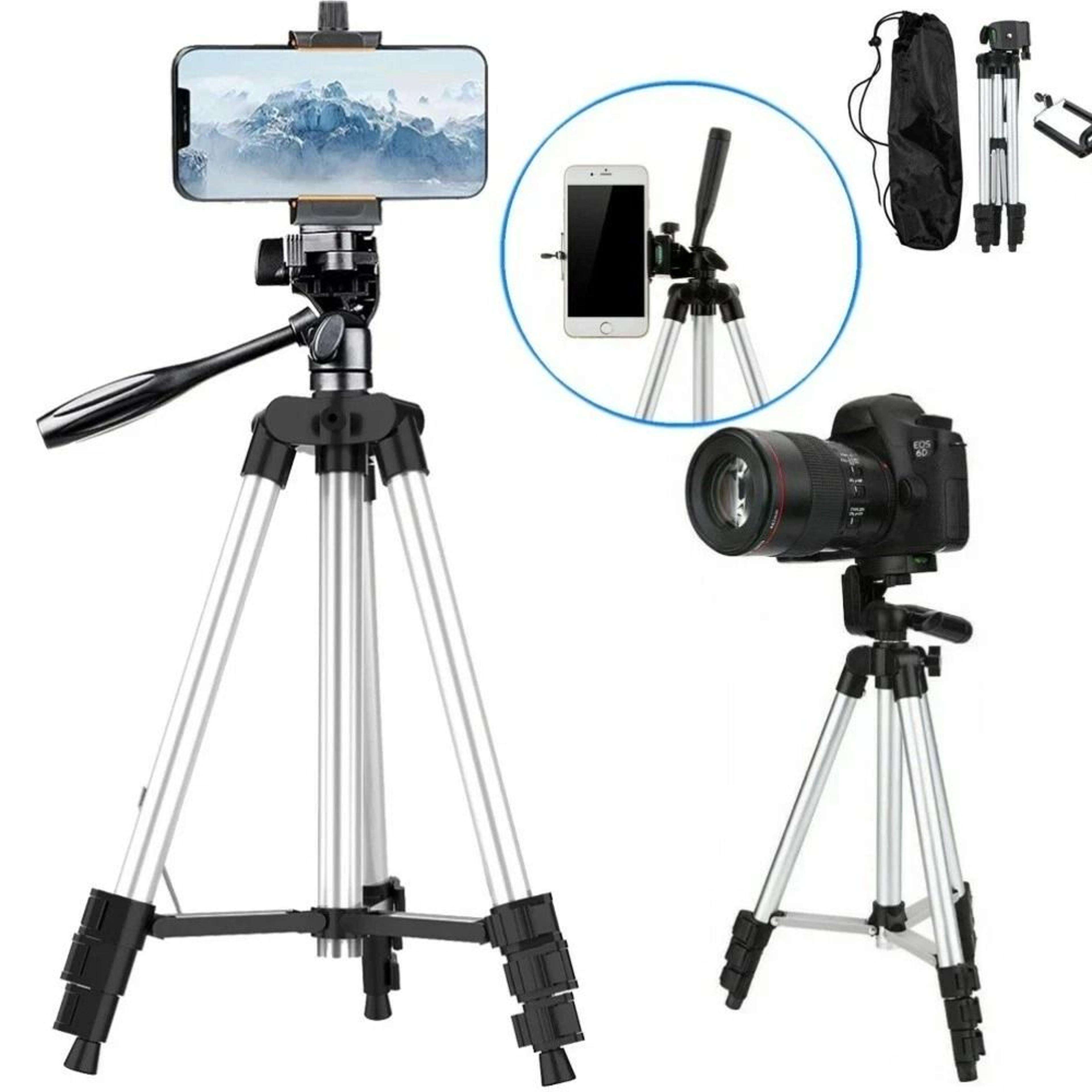 phone holder tripod stand for smartphones, professional camera tripod with bag