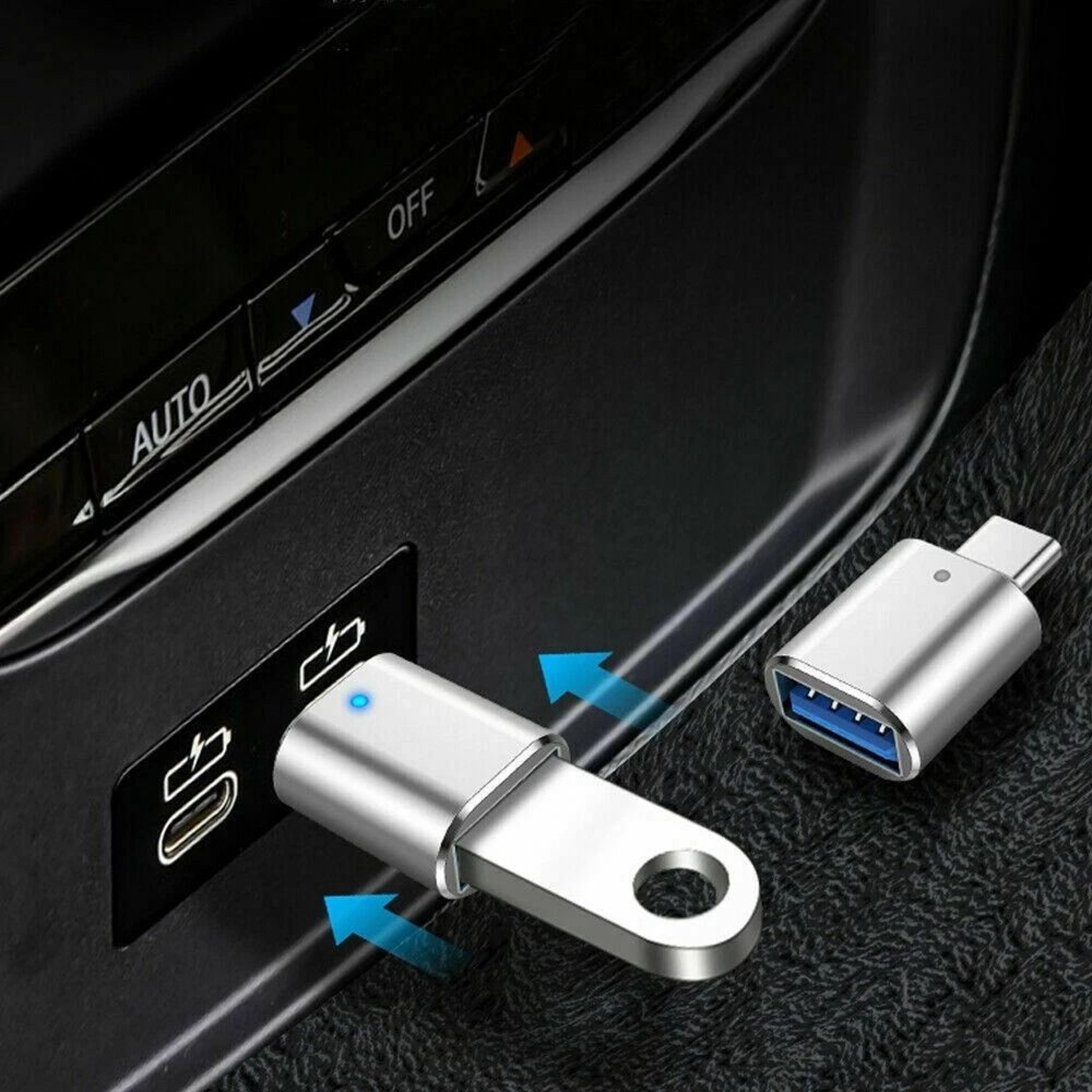 usb-c male to usb a female adapter converter for otg type c android phones with led