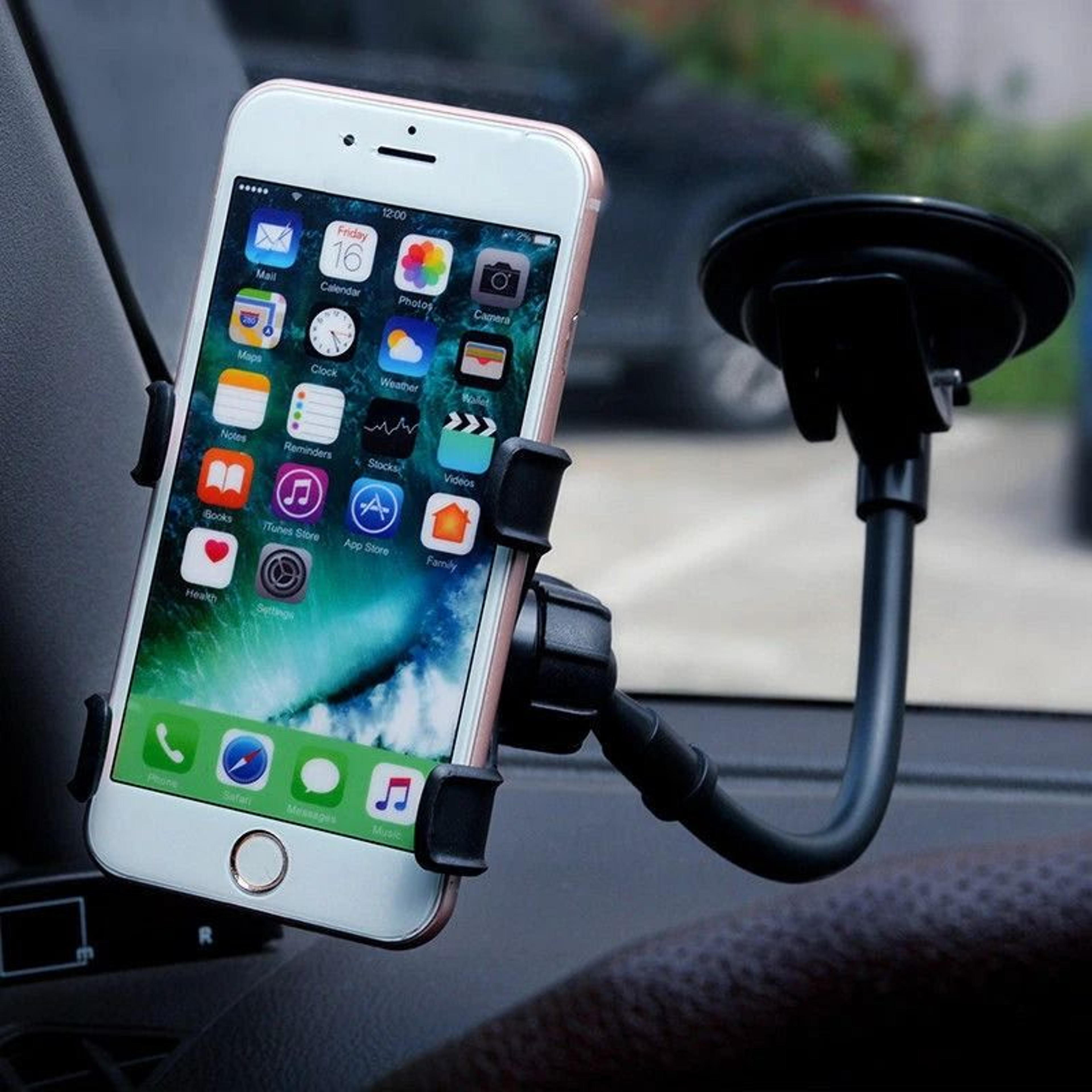 adjustable car windshield suction cup mount holder cradle for mobile cell phone, iphone gps, universal fit
