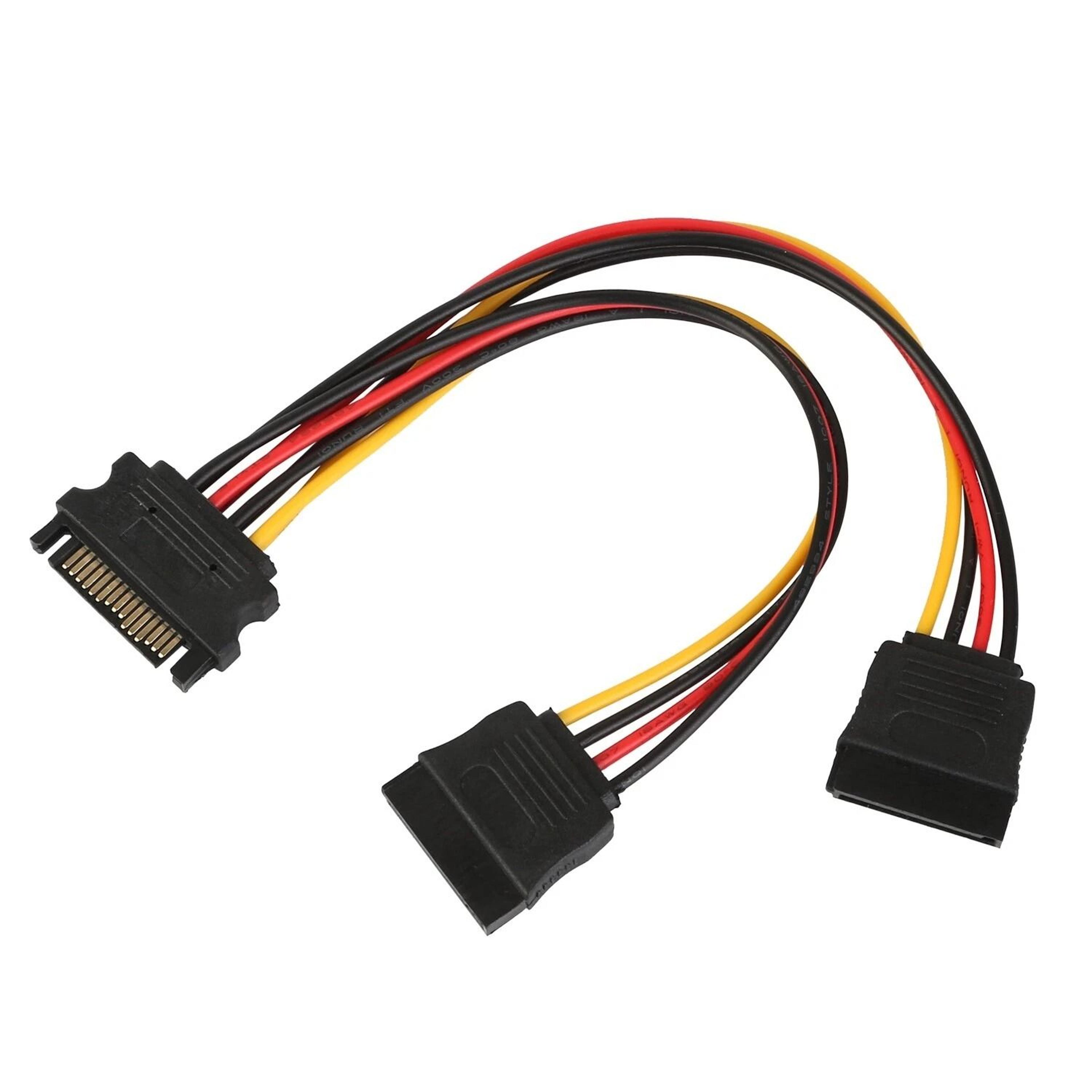 15 pin y splitter cable, male to female adapter for hdd, hssd hard drive, data converter for enhanced performance