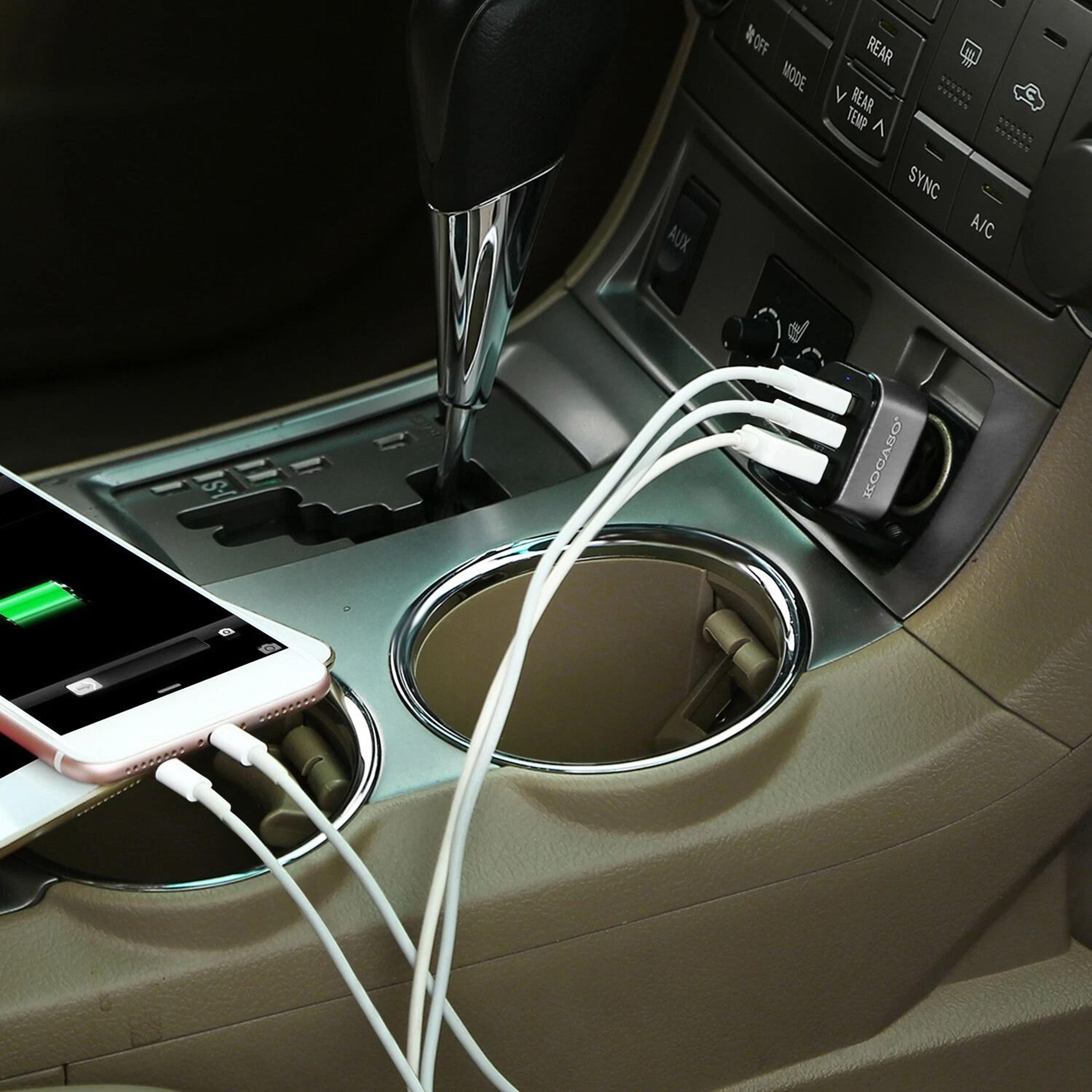 quick 3 port usb fast car charger for iphone x, samsung galaxy s9 plus