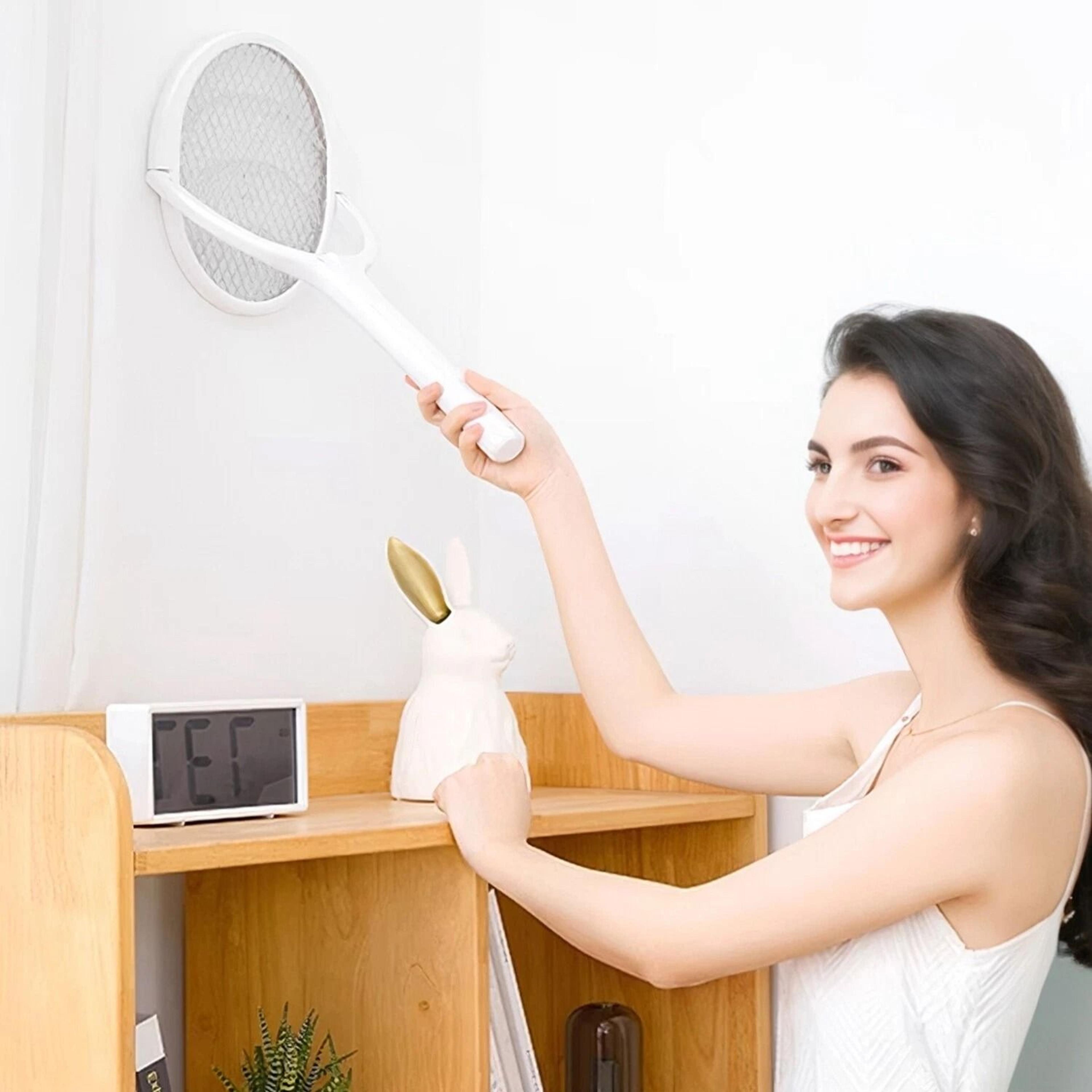 electric bug zapper racket, rotating mosquito swatter zapper safe, powerful insect control