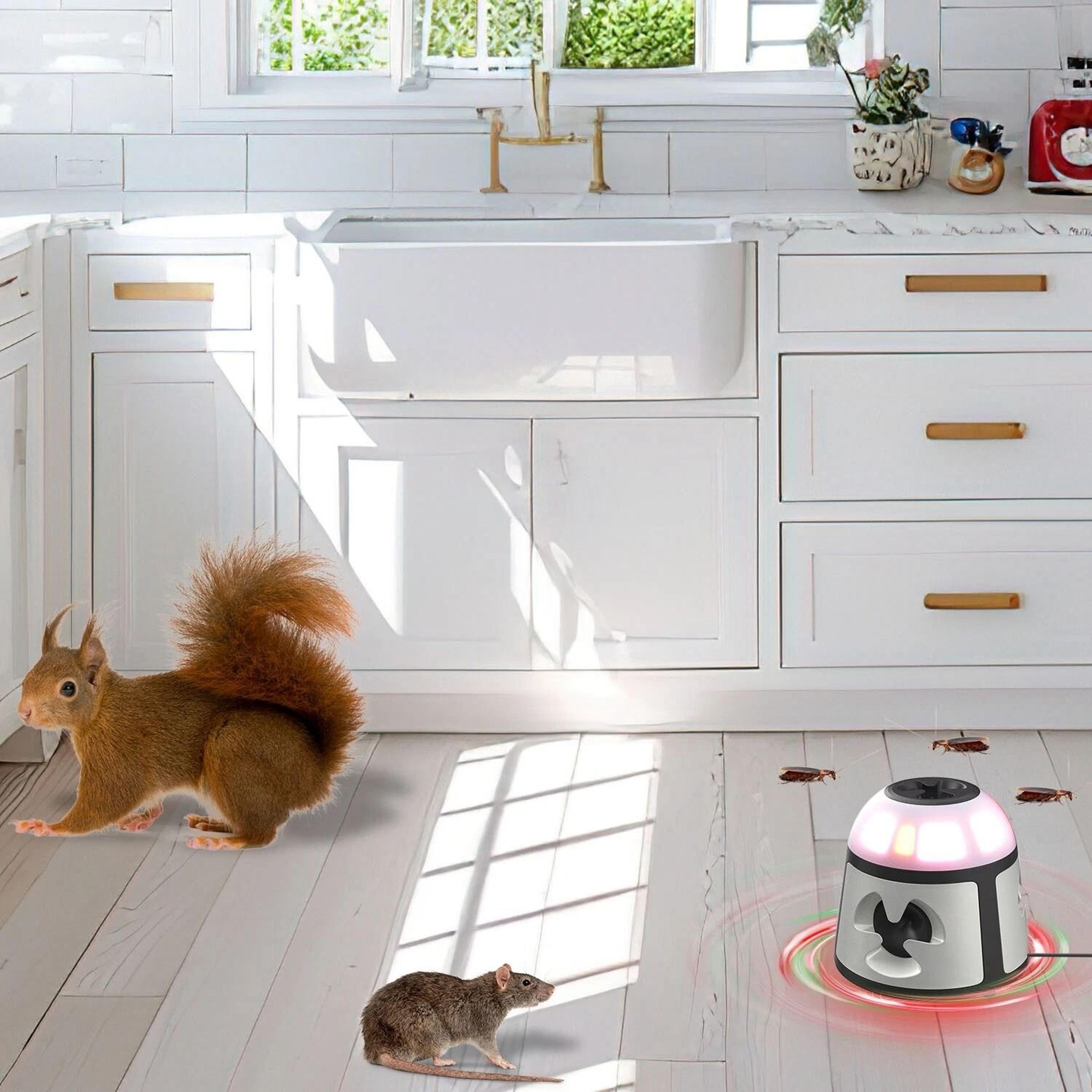 indoor rodent repeller for office, ultrasonic mice control, no kill rat & squirrel device for home
